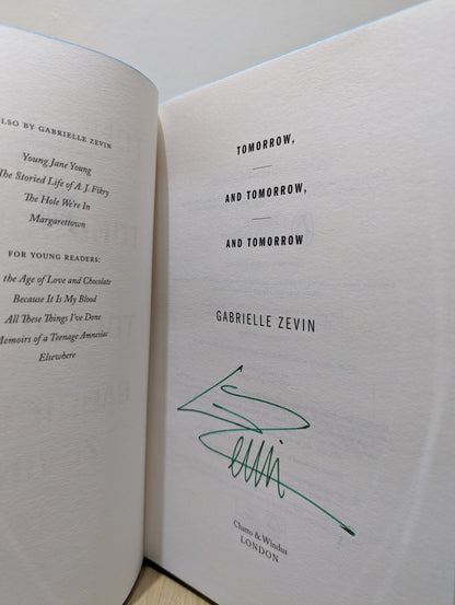 Tomorrow, and Tomorrow, and Tomorrow by Gabrielle Zevin (Signed First Edition with sprayed edges) - Fialta Books