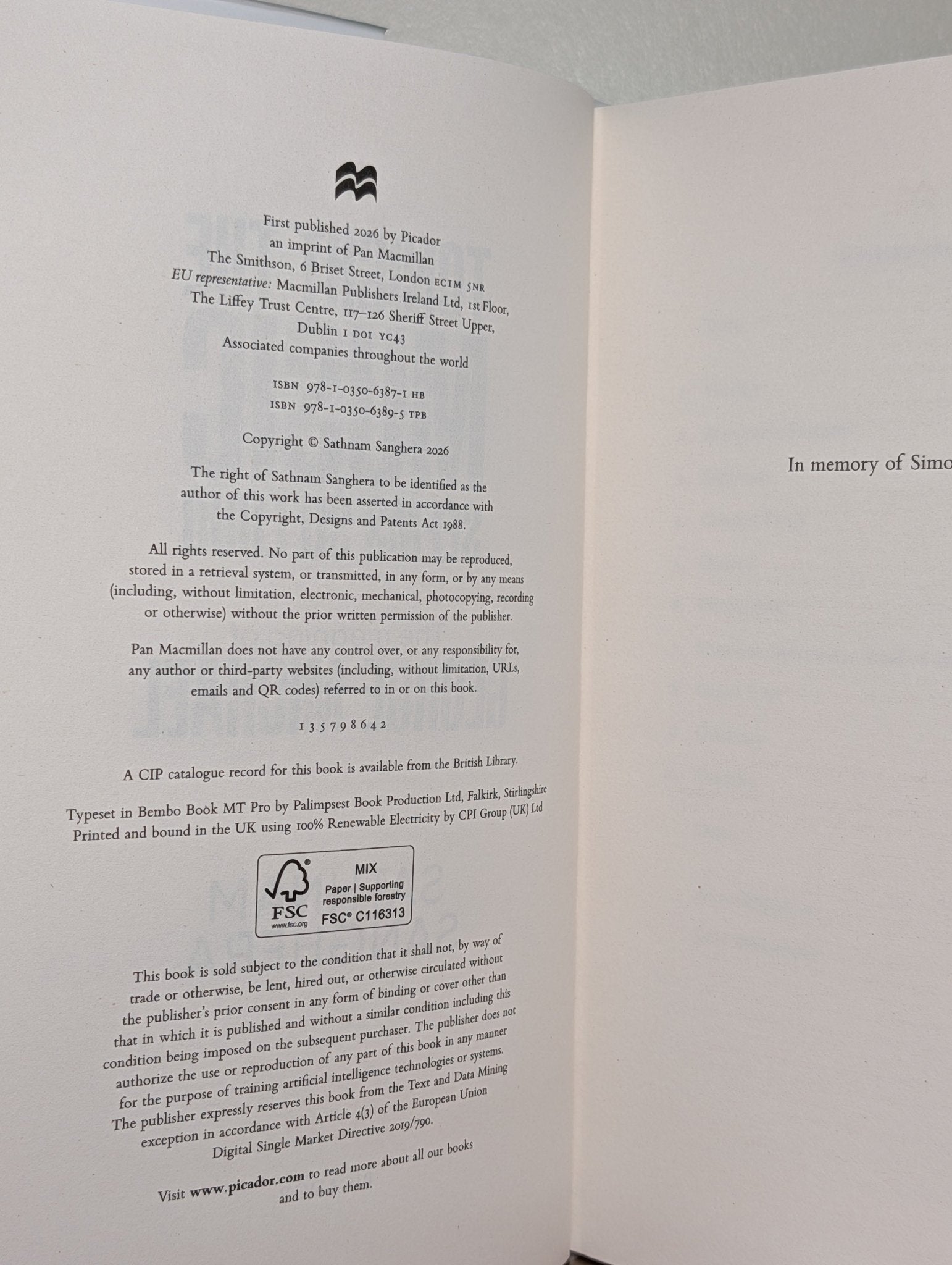 Tonight the Music Seems So Loud by Sathnam Sanghera (Signed Dated First Edition) - Fialta Books