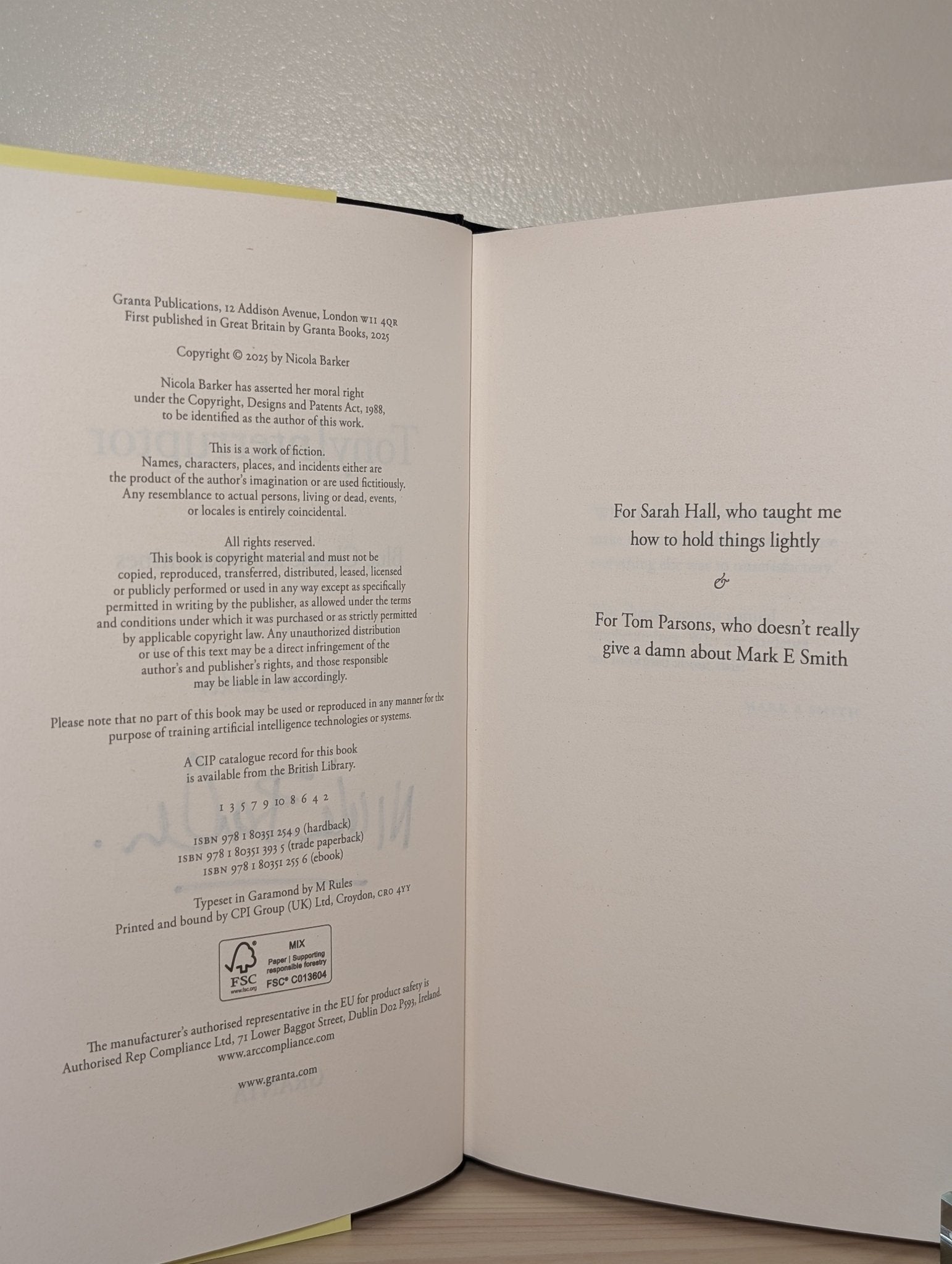 TonyInterruptor by Nicola Barker (Signed First Edition) - Fialta Books