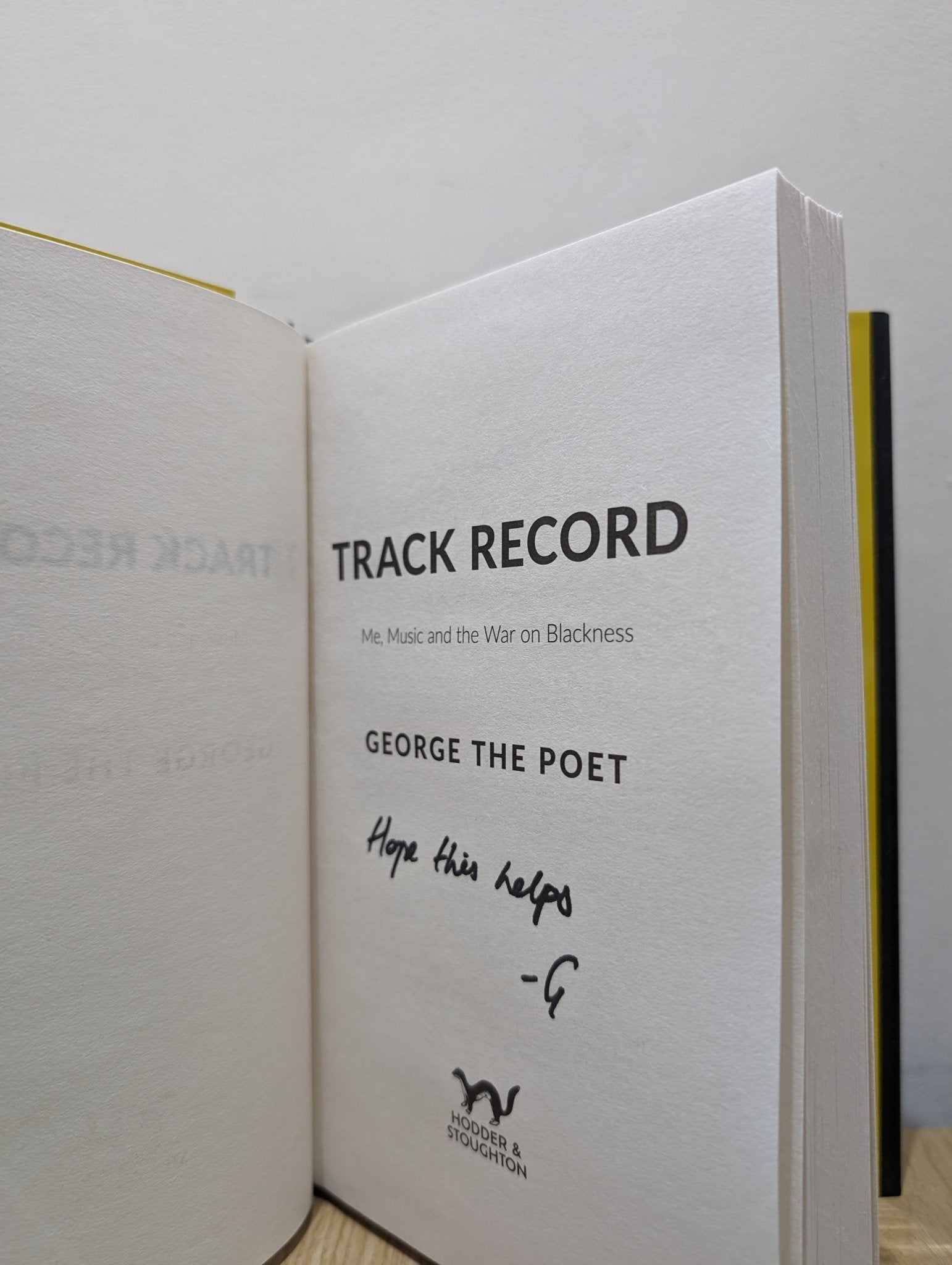 Track Record: Me, Music, and the War on Blackness by George The Poet (Signed First Edition) - Fialta Books