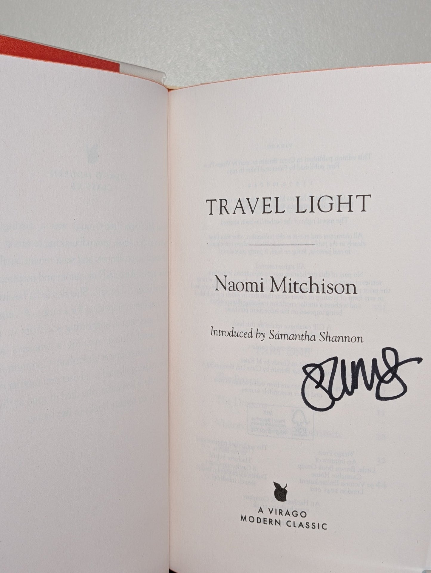 Travel Light by Naomi Mitchison (Deluxe Hardback Edition) - Fialta Books
