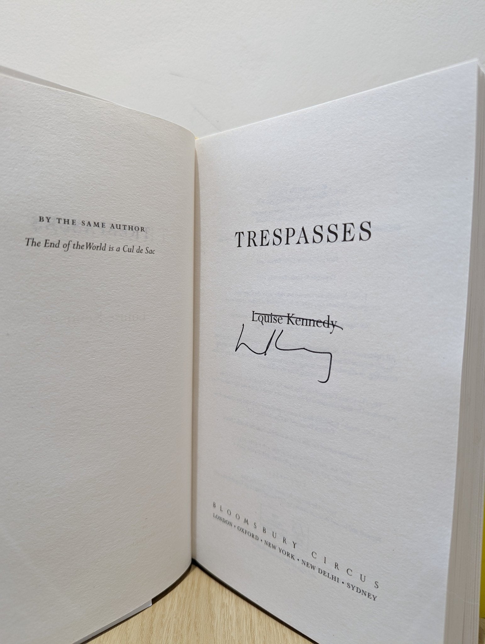 Trespasses by Louise Kennedy (Signed First Edition) - Fialta Books