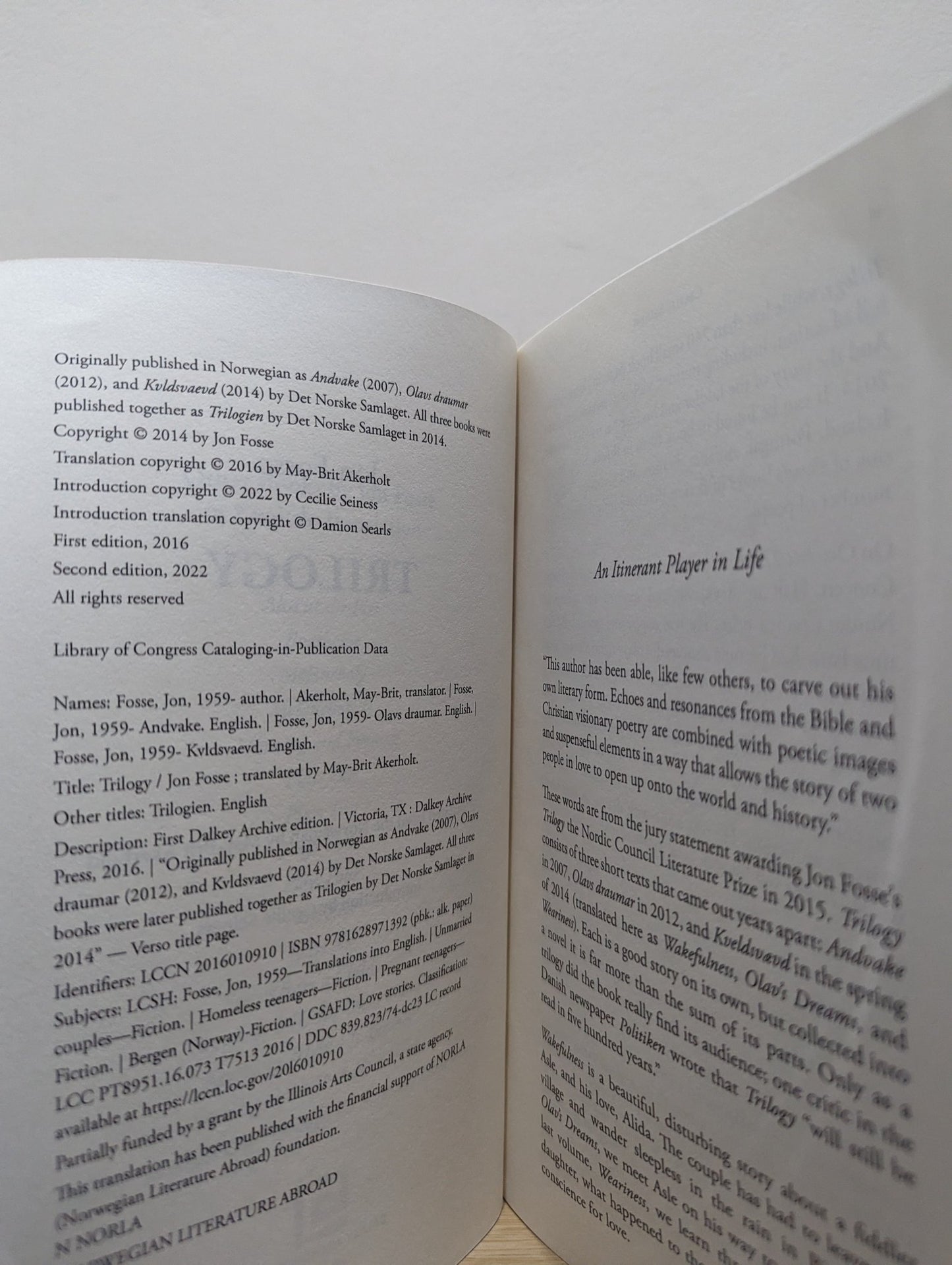 Trilogy by Jon Fosse - Fialta Books