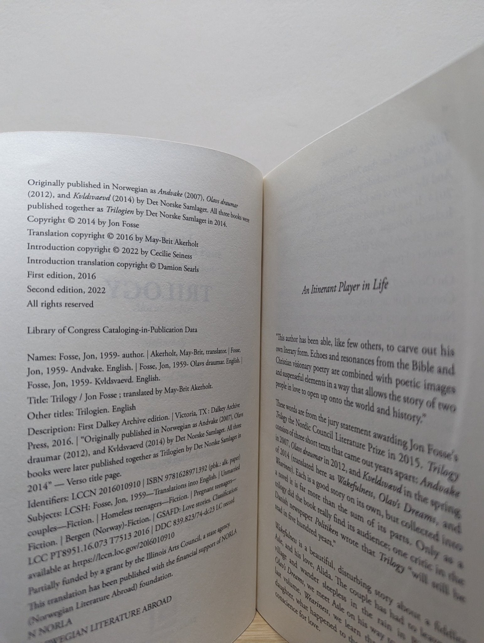 Trilogy by Jon Fosse - Fialta Books