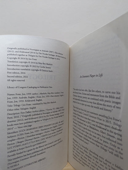 Trilogy by Jon Fosse - Fialta Books