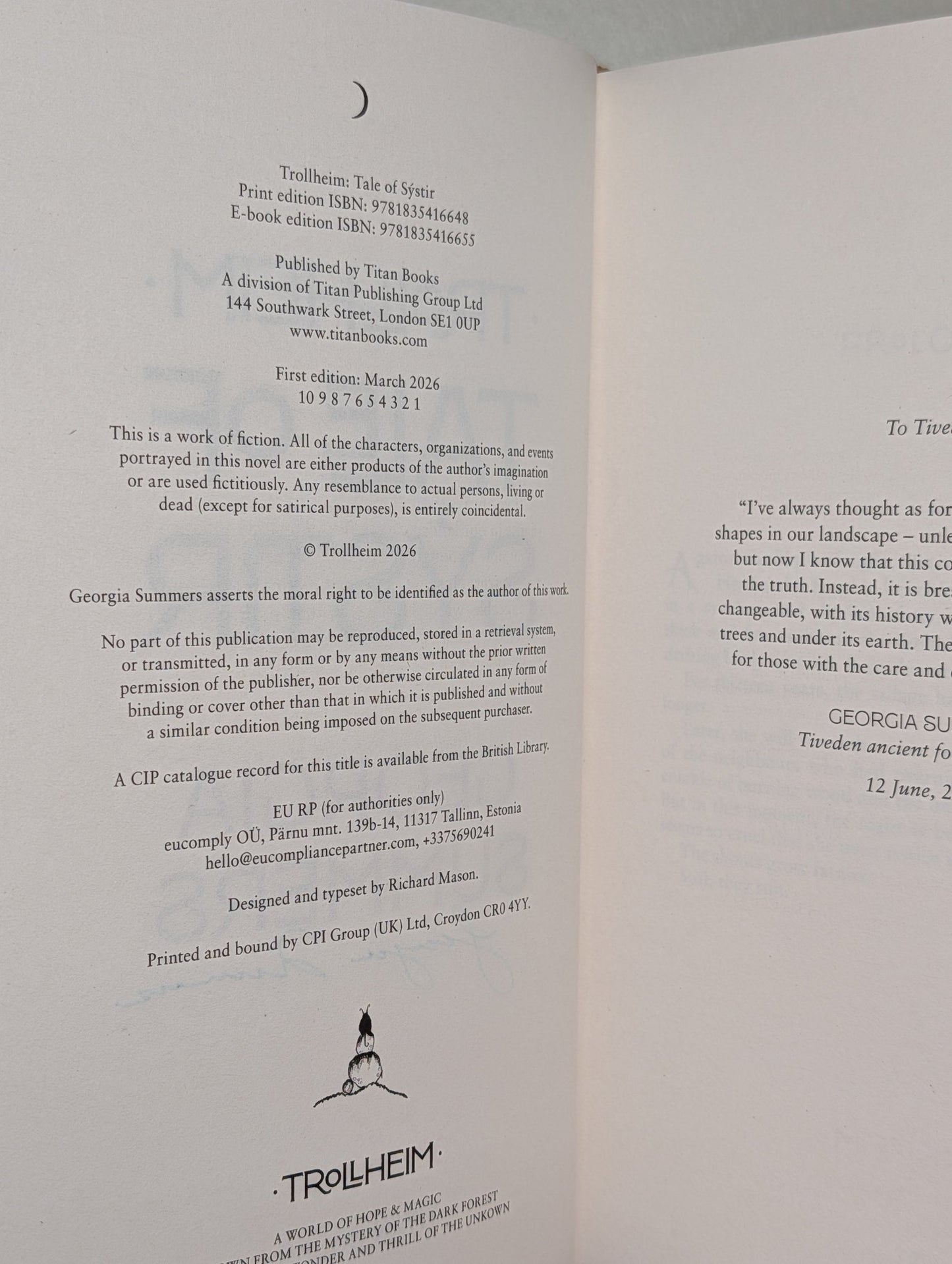 Trollheim: Tale of Systir by Georgia Summers (Signed First Edition) - Fialta Books