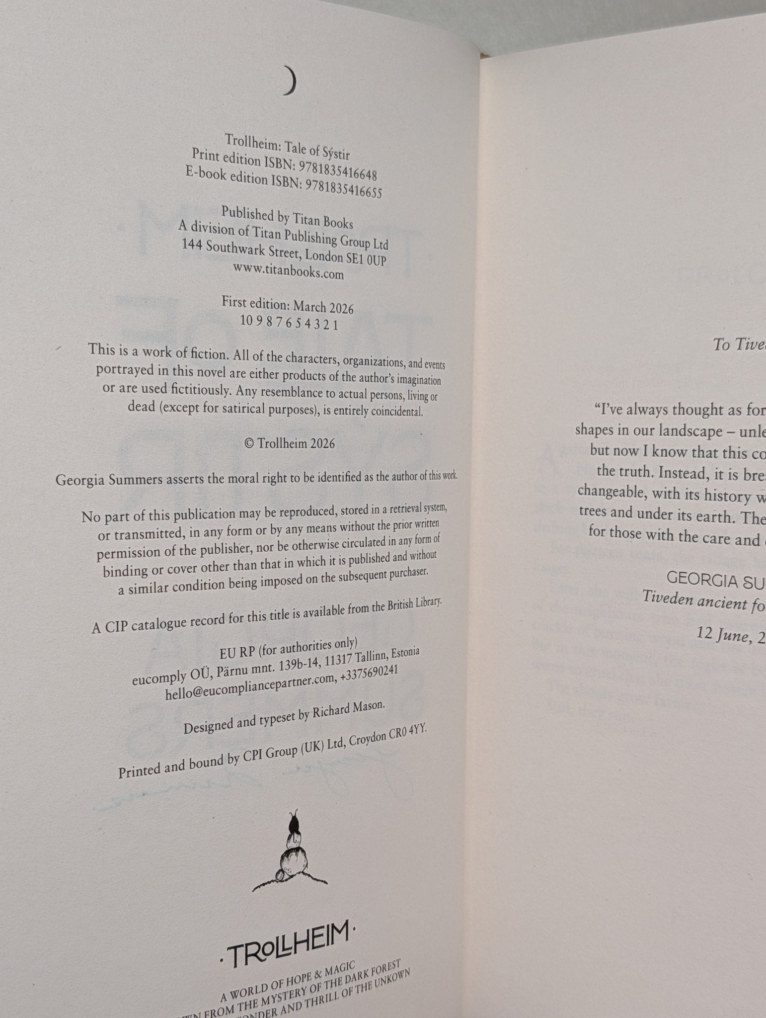 Trollheim: Tale of Systir by Georgia Summers (Signed First Edition) - Fialta Books