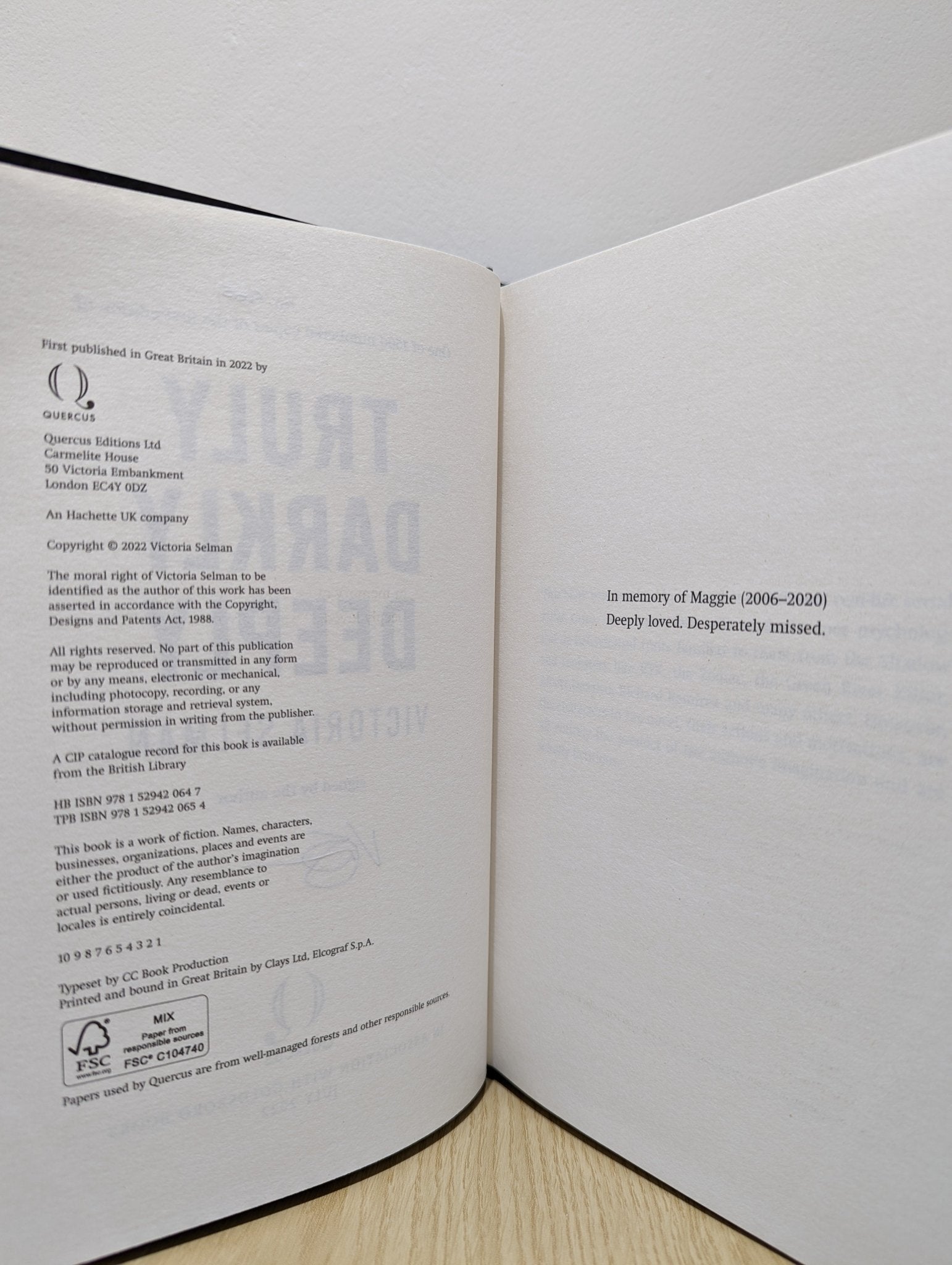 Truly, Darkly, Deeply by Victoria Selman (Signed Slipcase Edition) - Fialta Books