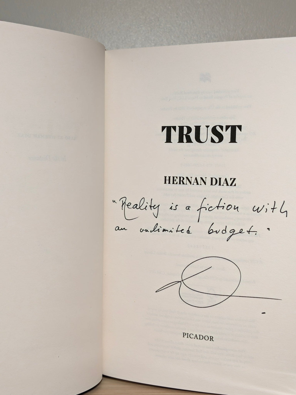 Trust by Hernan Diaz (Signed Lined Slipcase Edition) - Fialta Books