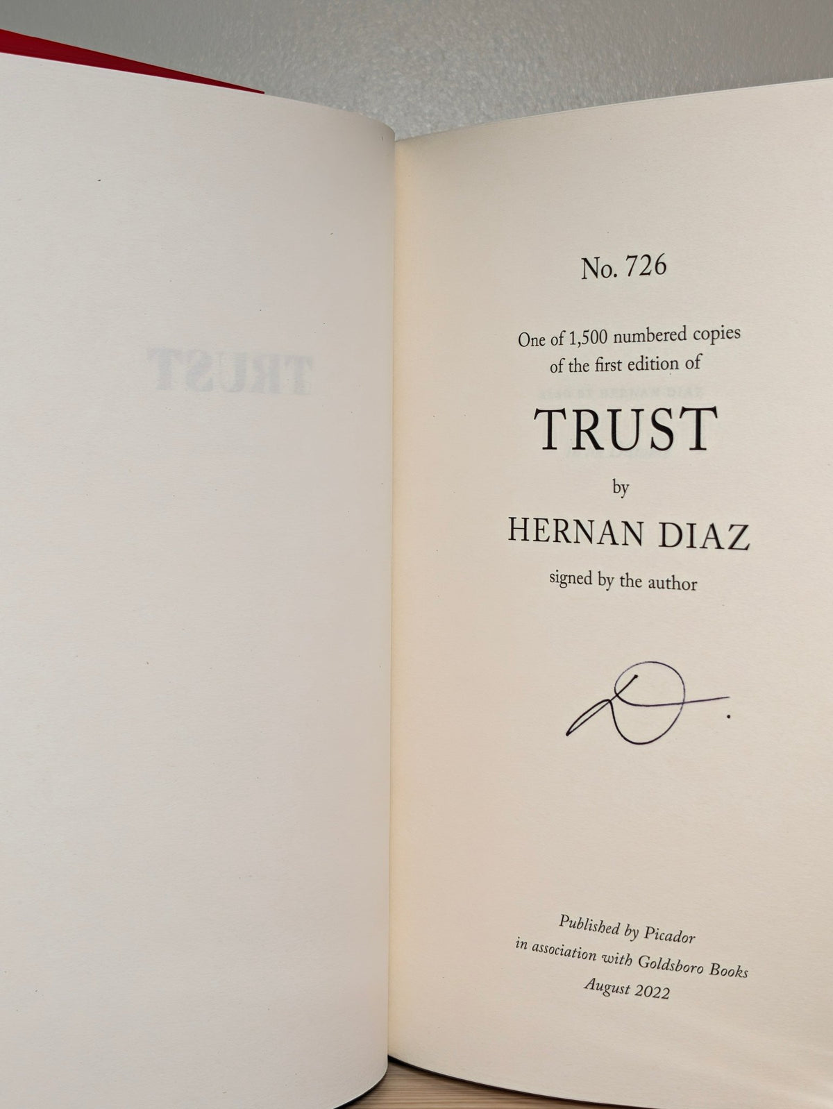 Trust by Hernan Diaz (Signed Lined Slipcase Edition) - Fialta Books