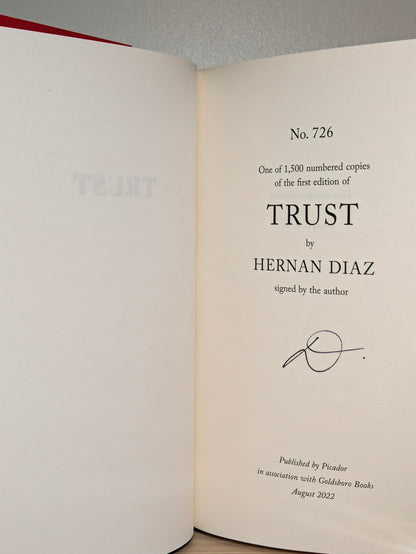 Trust by Hernan Diaz (Signed Lined Slipcase Edition) - Fialta Books