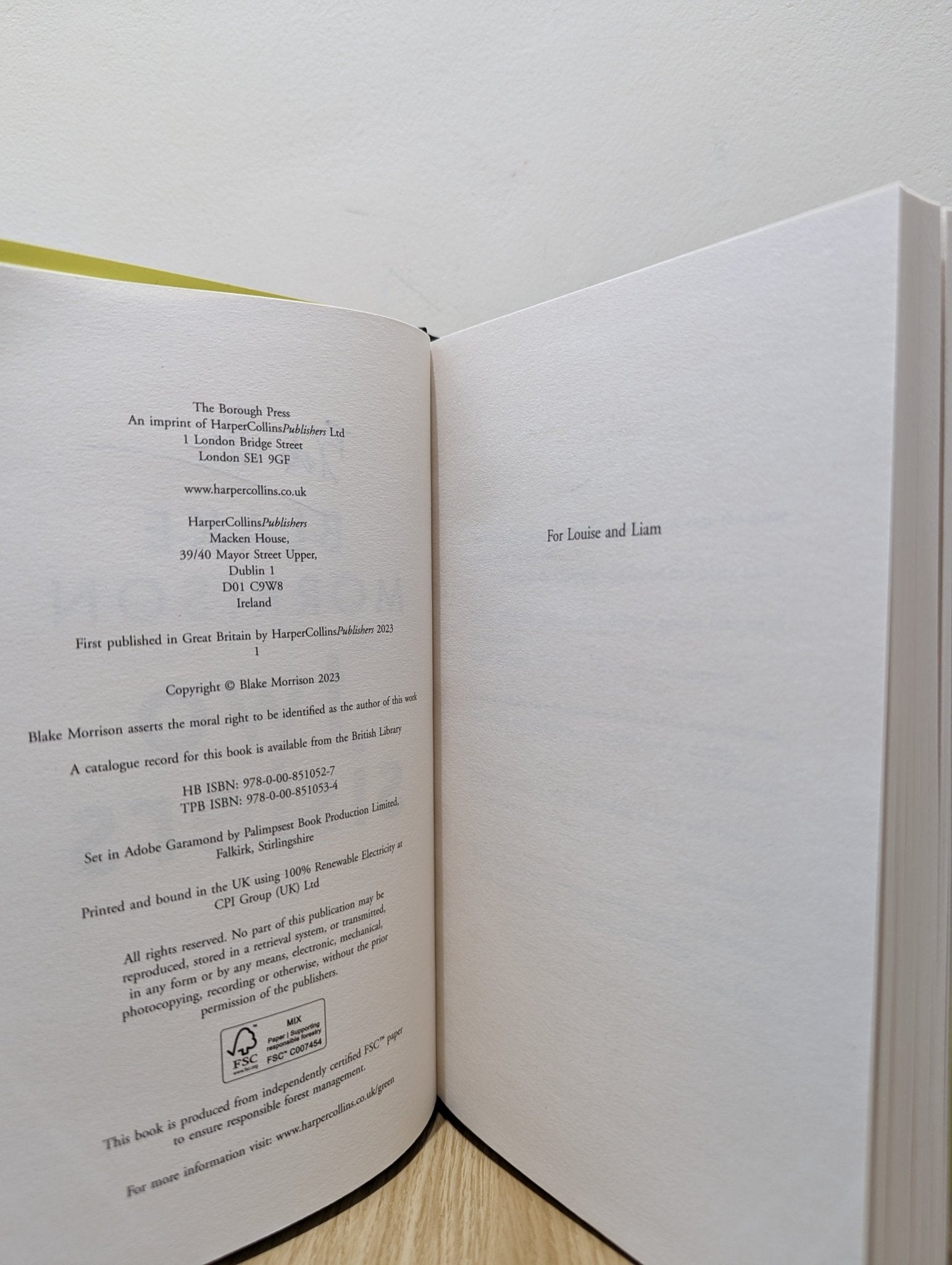 Two Sisters by Blake Morrison (Signed First Edition) - Fialta Books