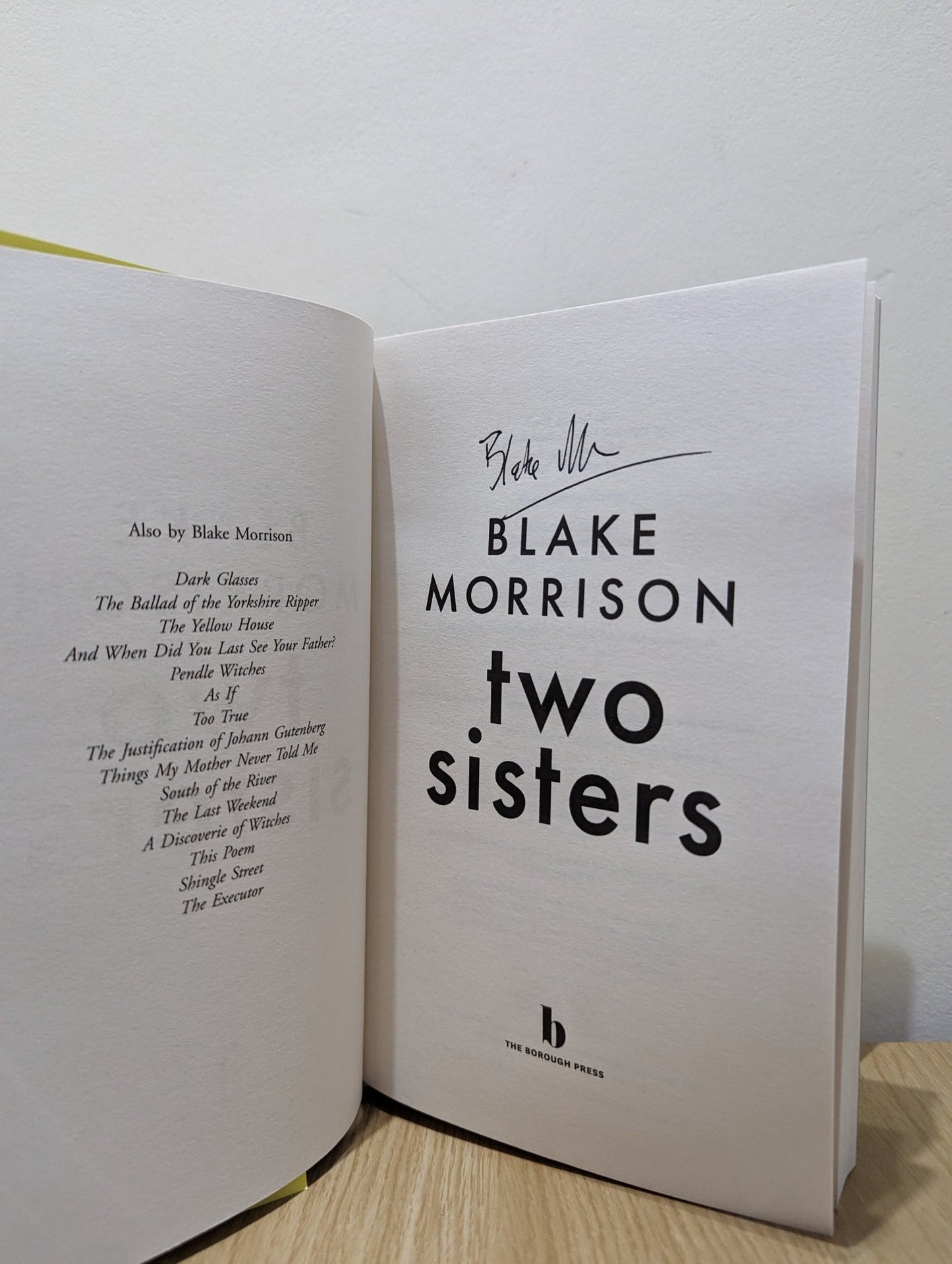 Two Sisters by Blake Morrison (Signed First Edition) - Fialta Books