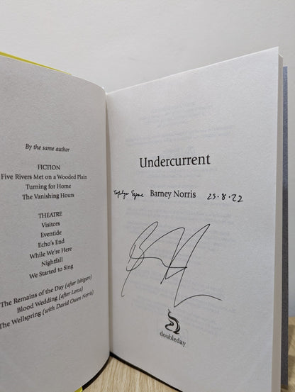 Undercurrent by Barney Norris (Signed First Edition) - Fialta Books