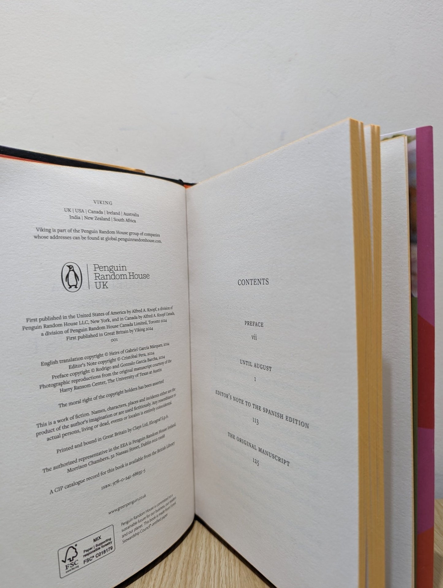Until August by Gabriel Garcia Marquez (First Edition with sprayed edges) - Fialta Books