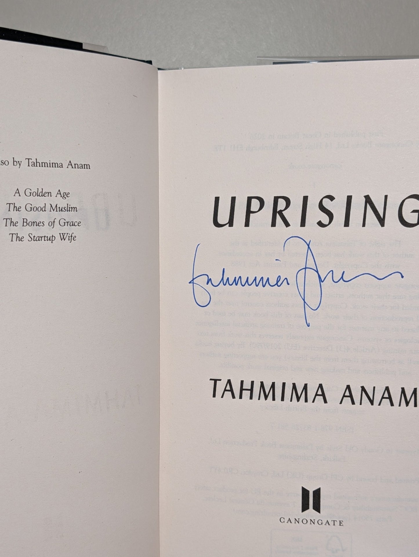 Uprising by Tahmima Anam (Signed First Edition) - Fialta Books