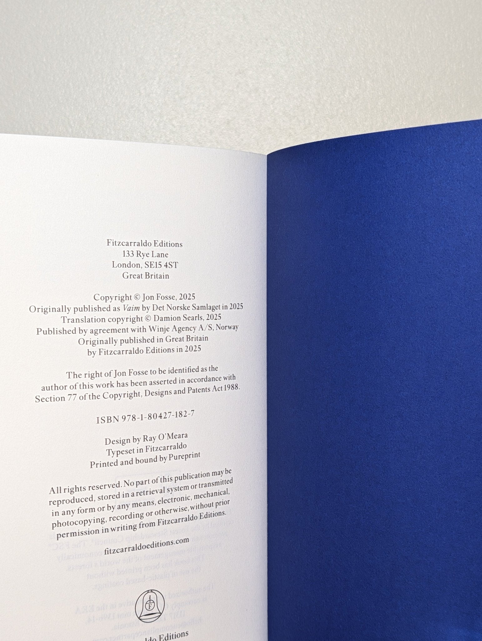 Vaim by Jon Fosse (Signed First Edition) - Fialta Books