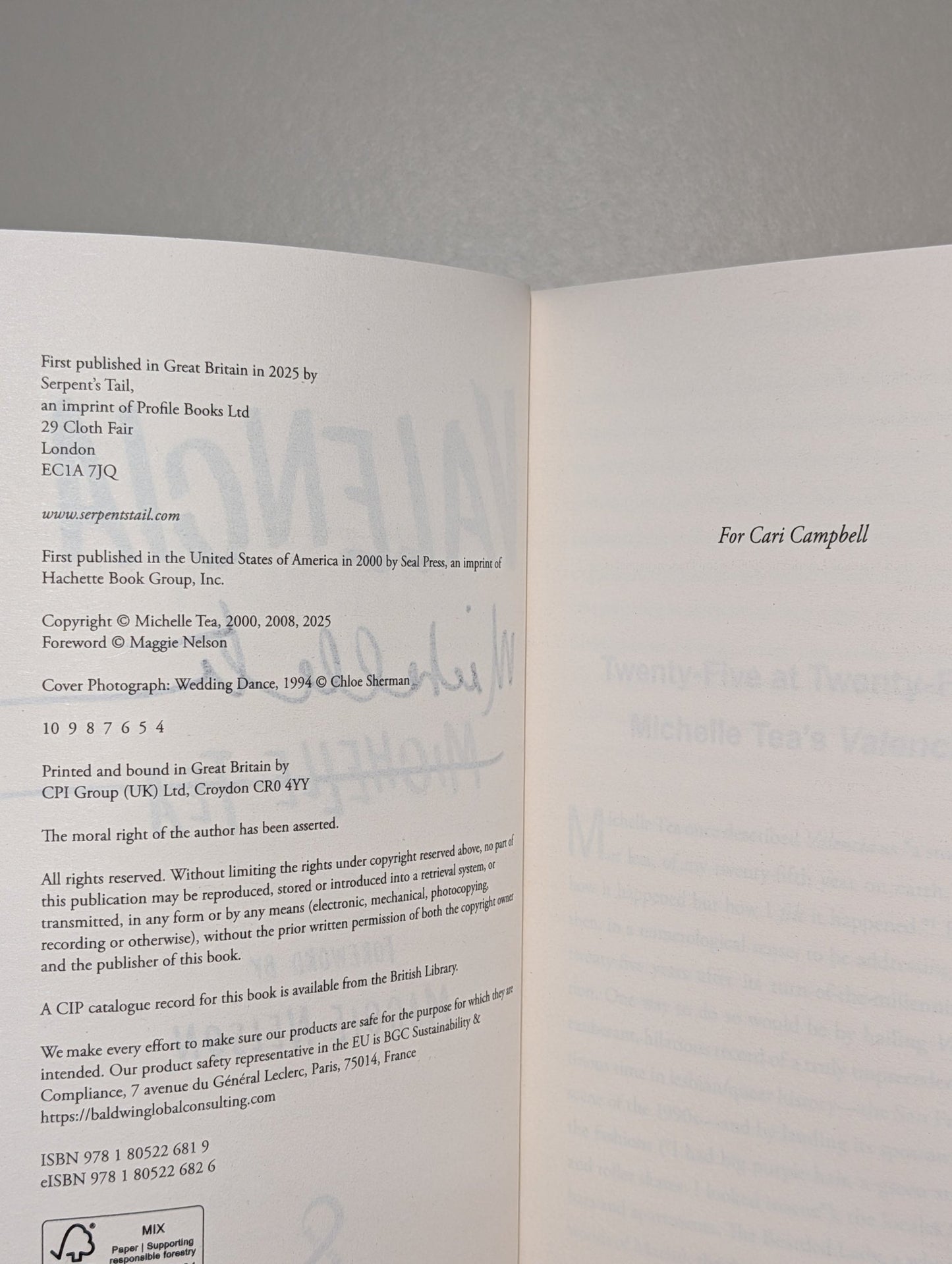 Valencia by Michelle Tea (Signed 25th Anniversary Edition) - Fialta Books