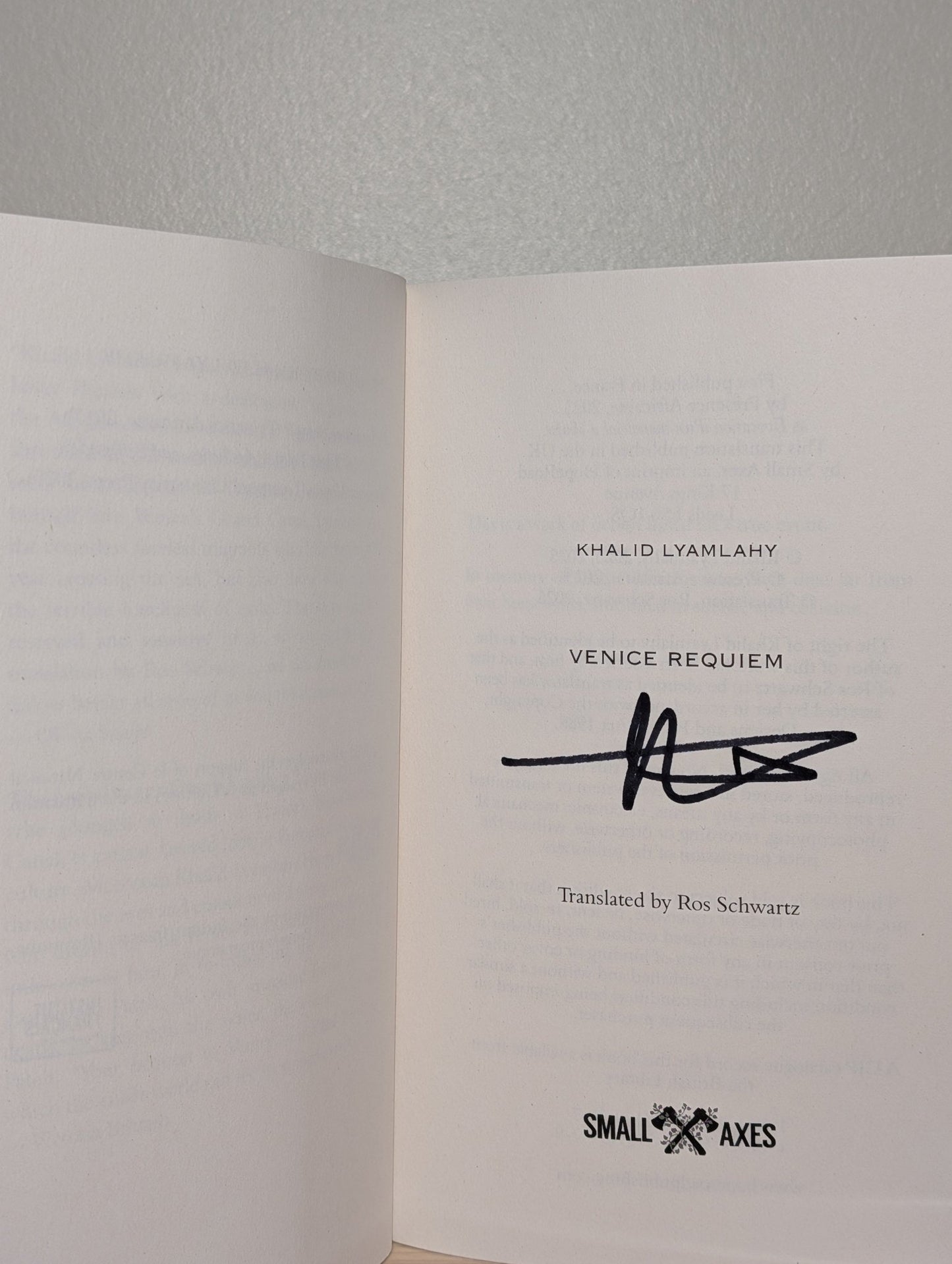 Venice Requiem by Khalid Lyamlahy (Signed First Edition) - Fialta Books