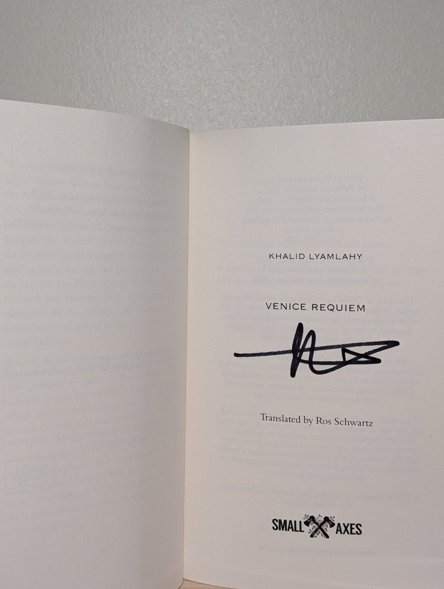 Venice Requiem by Khalid Lyamlahy (Signed First Edition) - Fialta Books