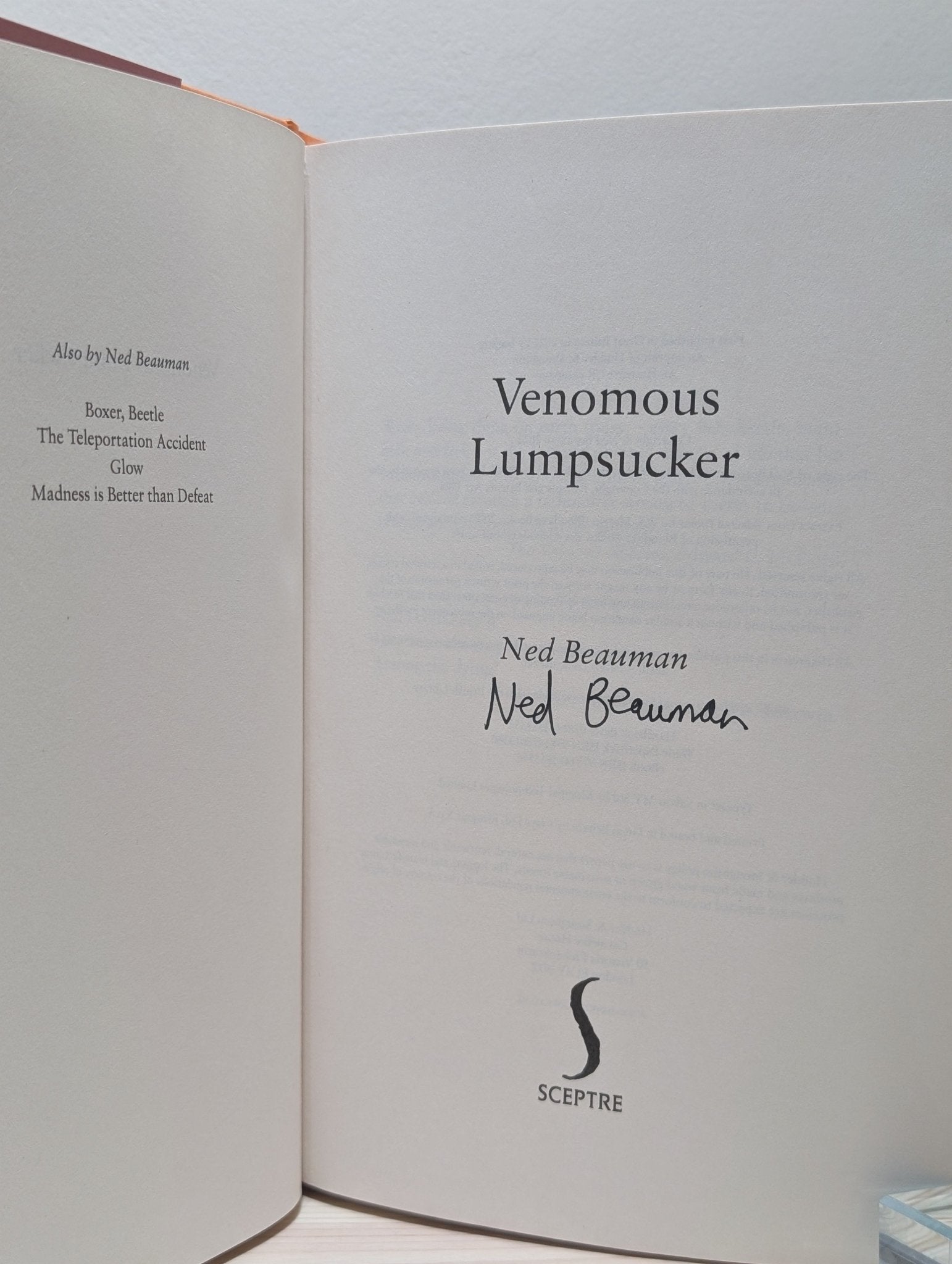Venomous Lumpsucker by Ned Beauman (Signed) - Fialta Books