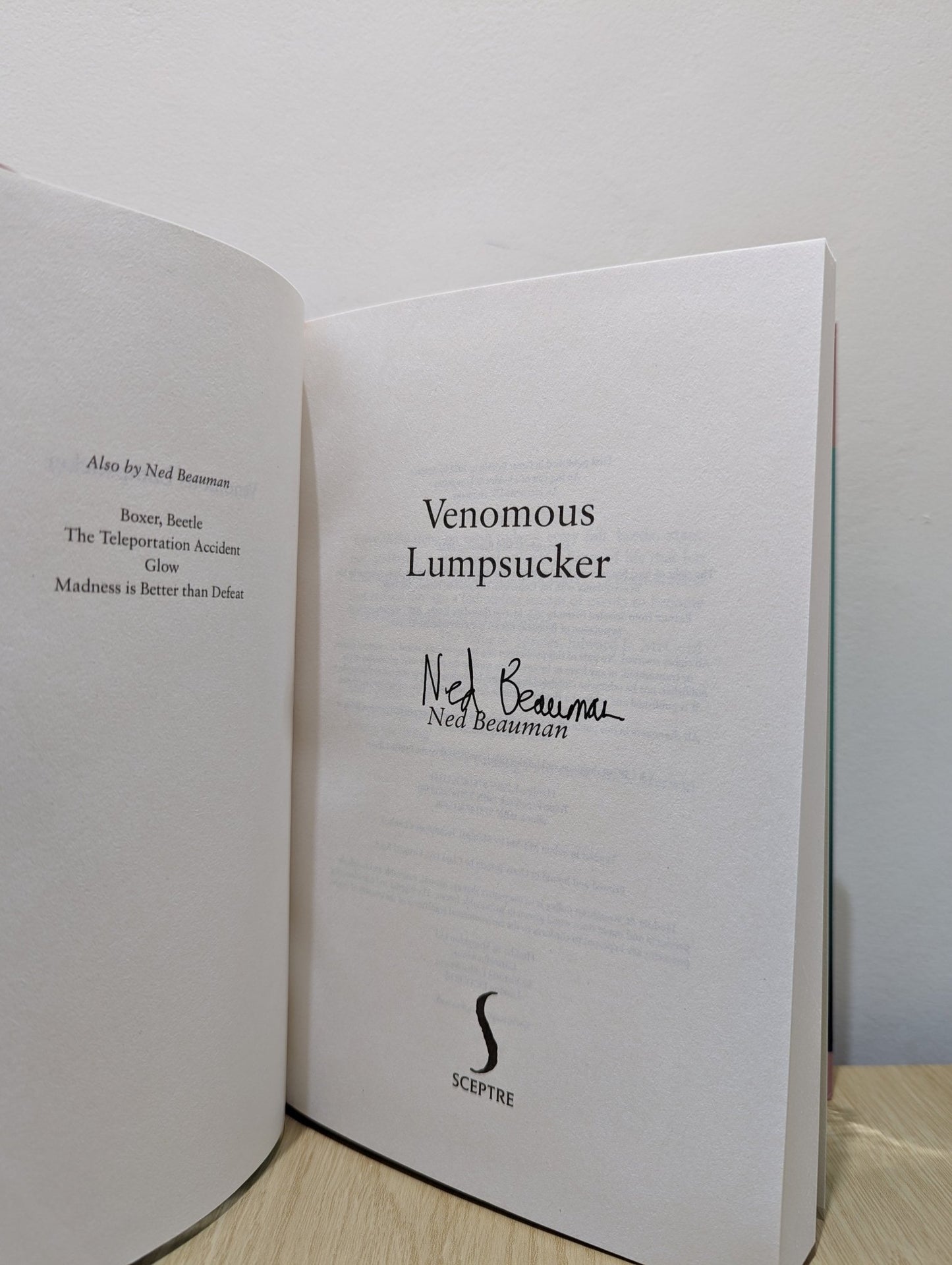 Venomous Lumpsucker by Ned Beauman (Signed First Edition) - Fialta Books