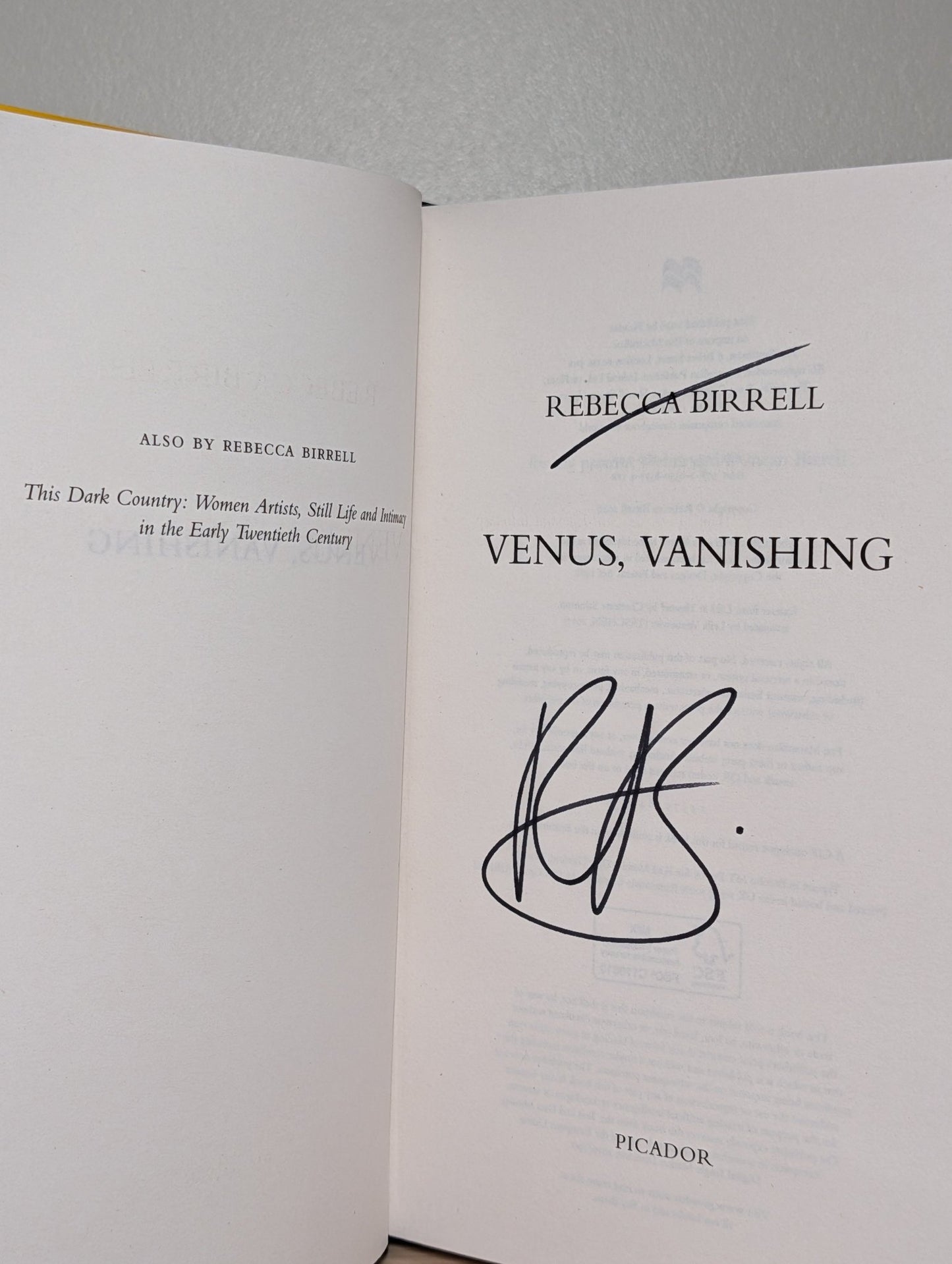 Venus, Vanishing by Rebecca Birrell (Signed First Edition) - Fialta Books