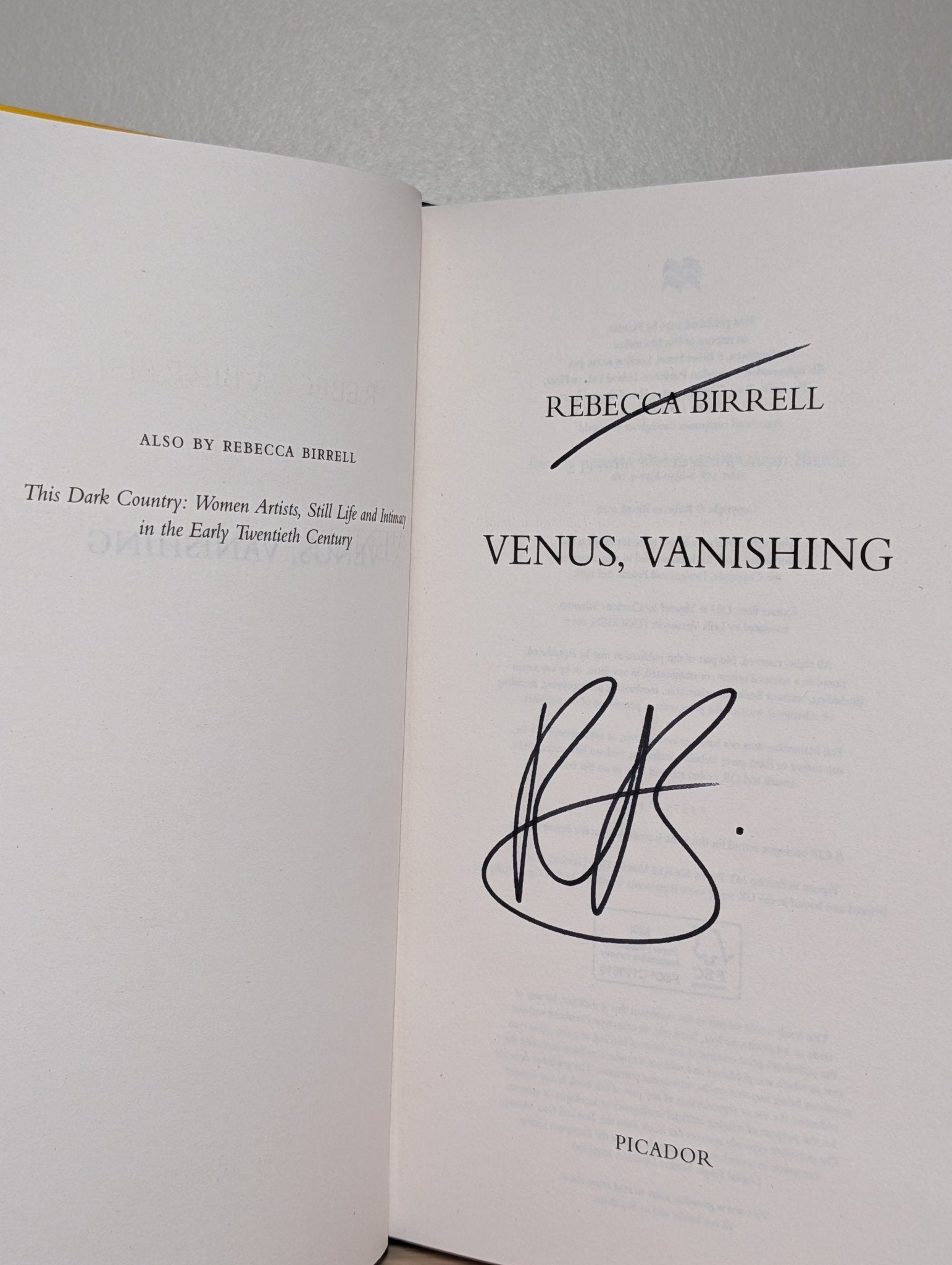 Venus, Vanishing by Rebecca Birrell (Signed First Edition) - Fialta Books