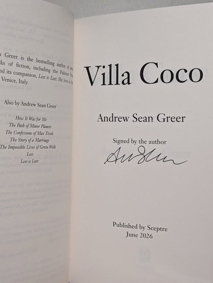 Villa Coco by Andrew Sean Greer (Signed First Edition with foil on board) - Fialta Books