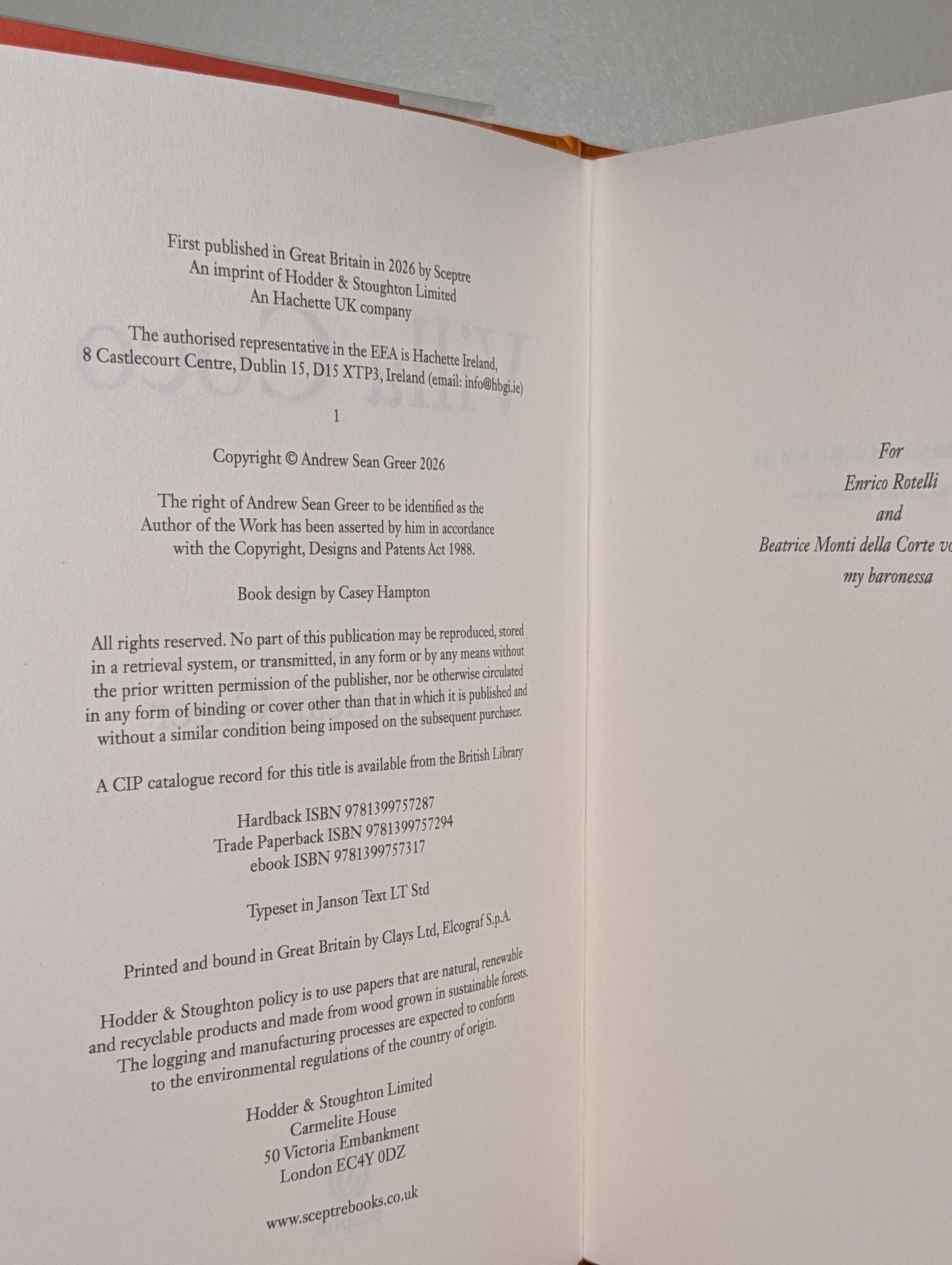 Villa Coco by Andrew Sean Greer (Signed Numbered Edition with sprayed edges) - Fialta Books