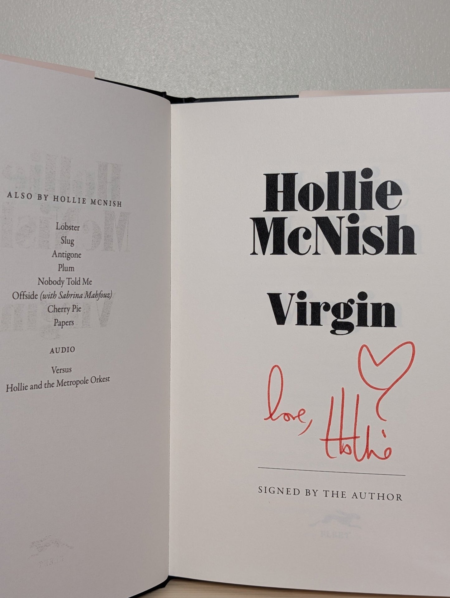 Virgin by Hollie McNish (Signed First Edition) - Fialta Books