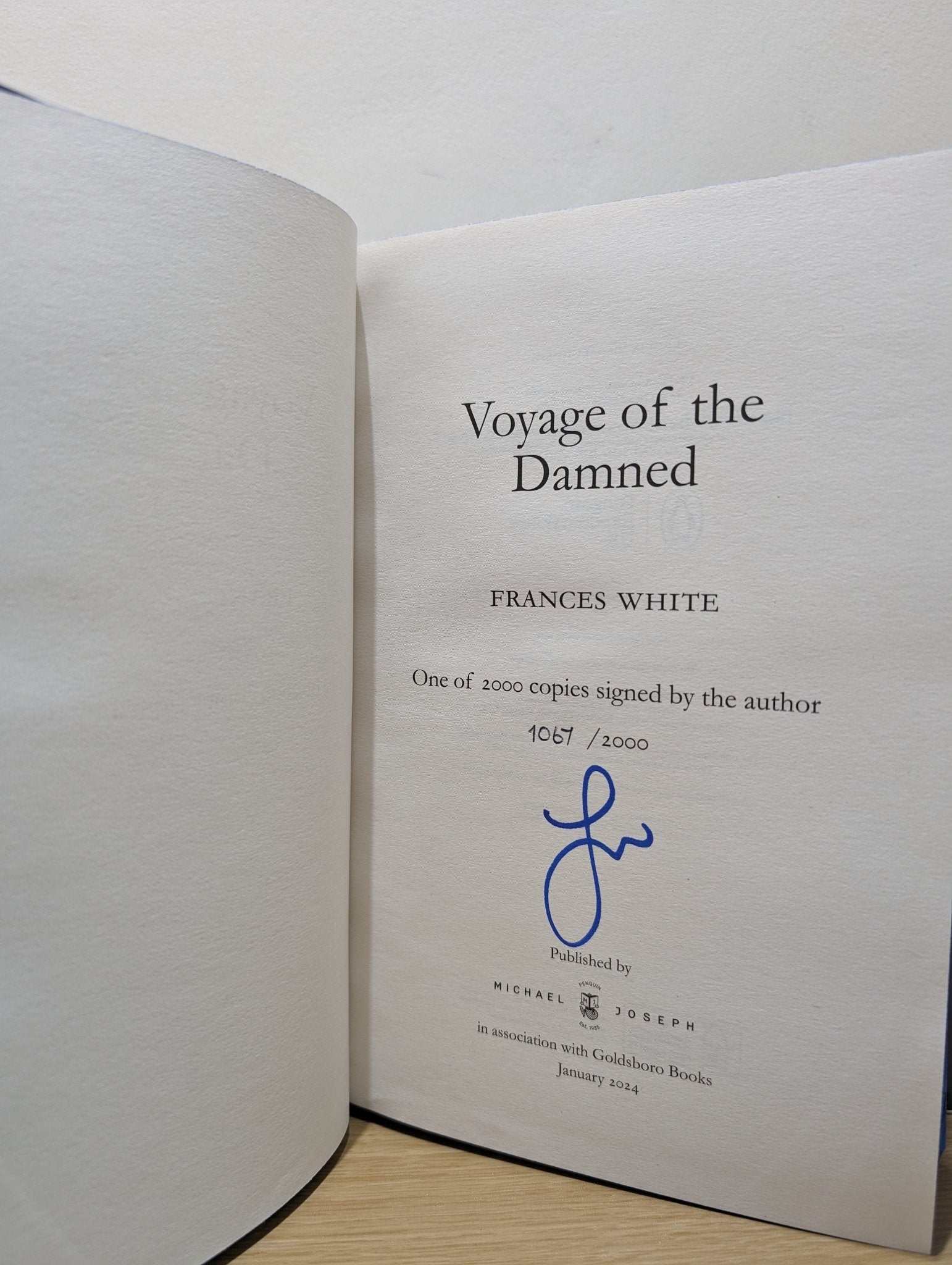 Voyage of the Damned by Frances White (Signed First Edition with sprayed edges) - Fialta Books