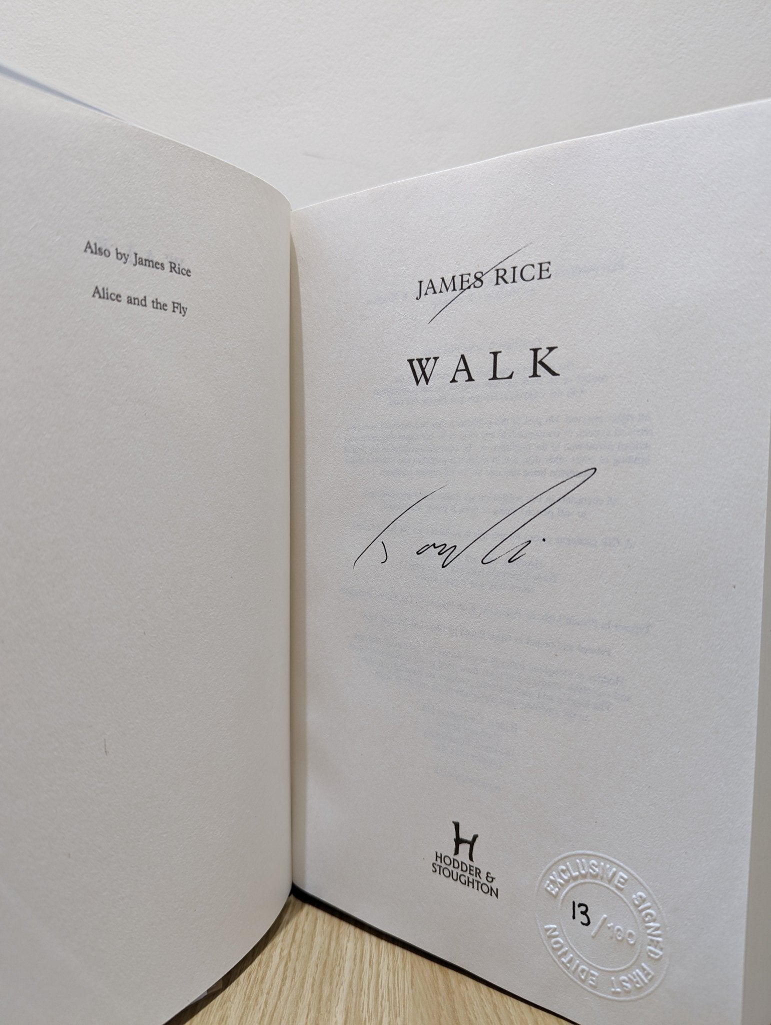 Walk: A Novel by James Rice (Signed First Edition) - Fialta Books