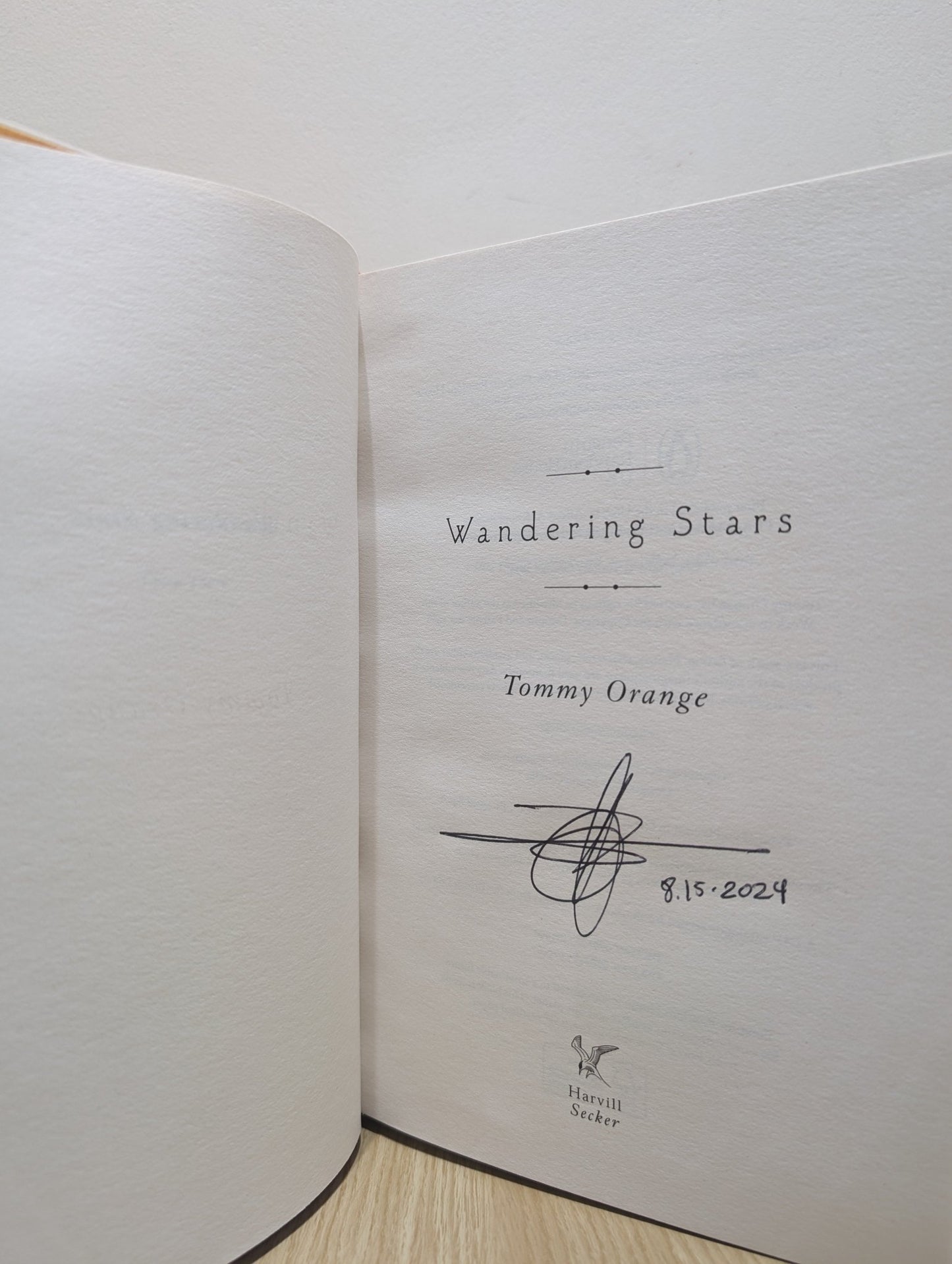 Wandering Stars by Tommy Orange (Signed Dated First Edition) - Fialta Books