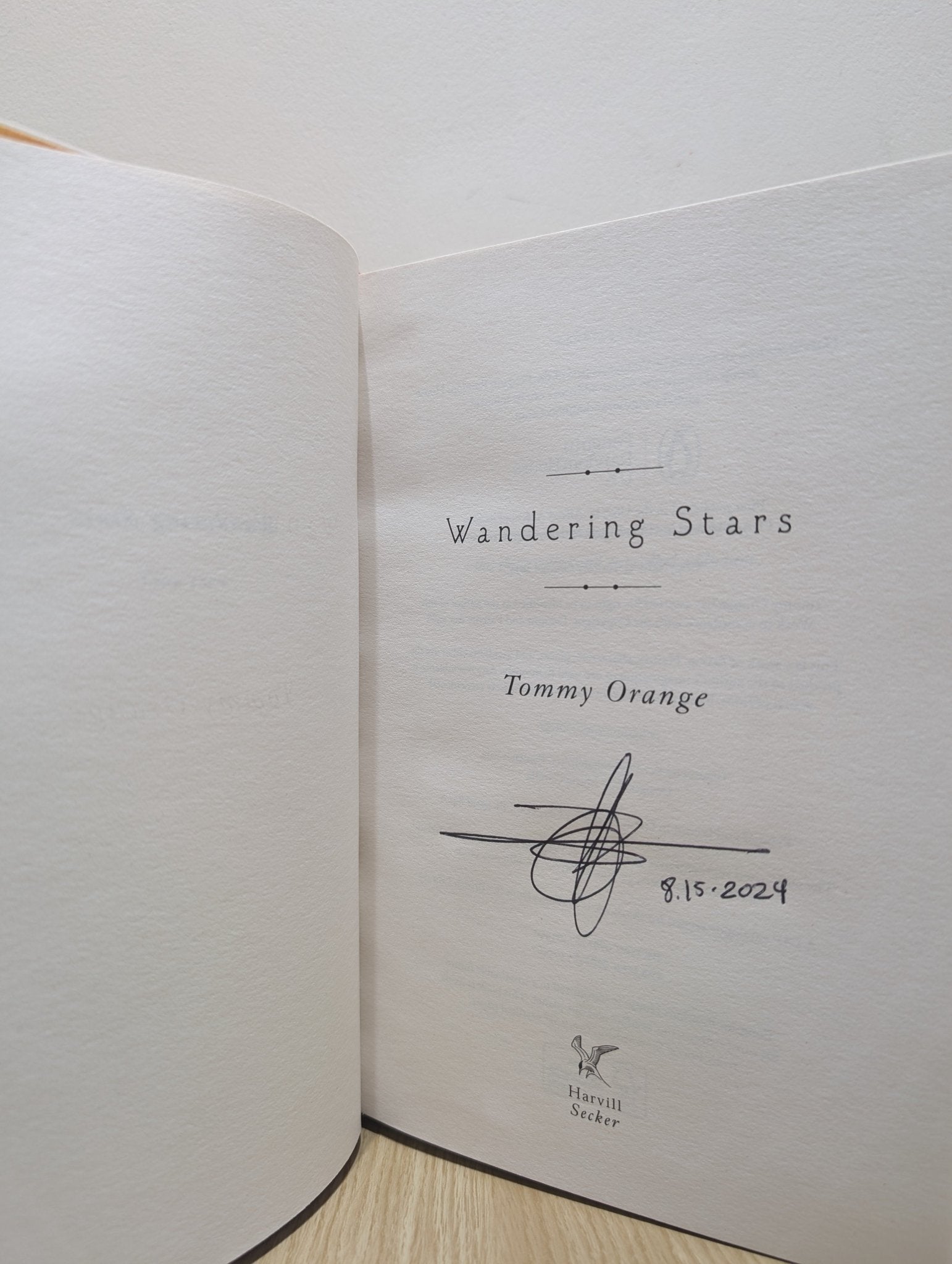 Wandering Stars by Tommy Orange (Signed Dated First Edition) - Fialta Books