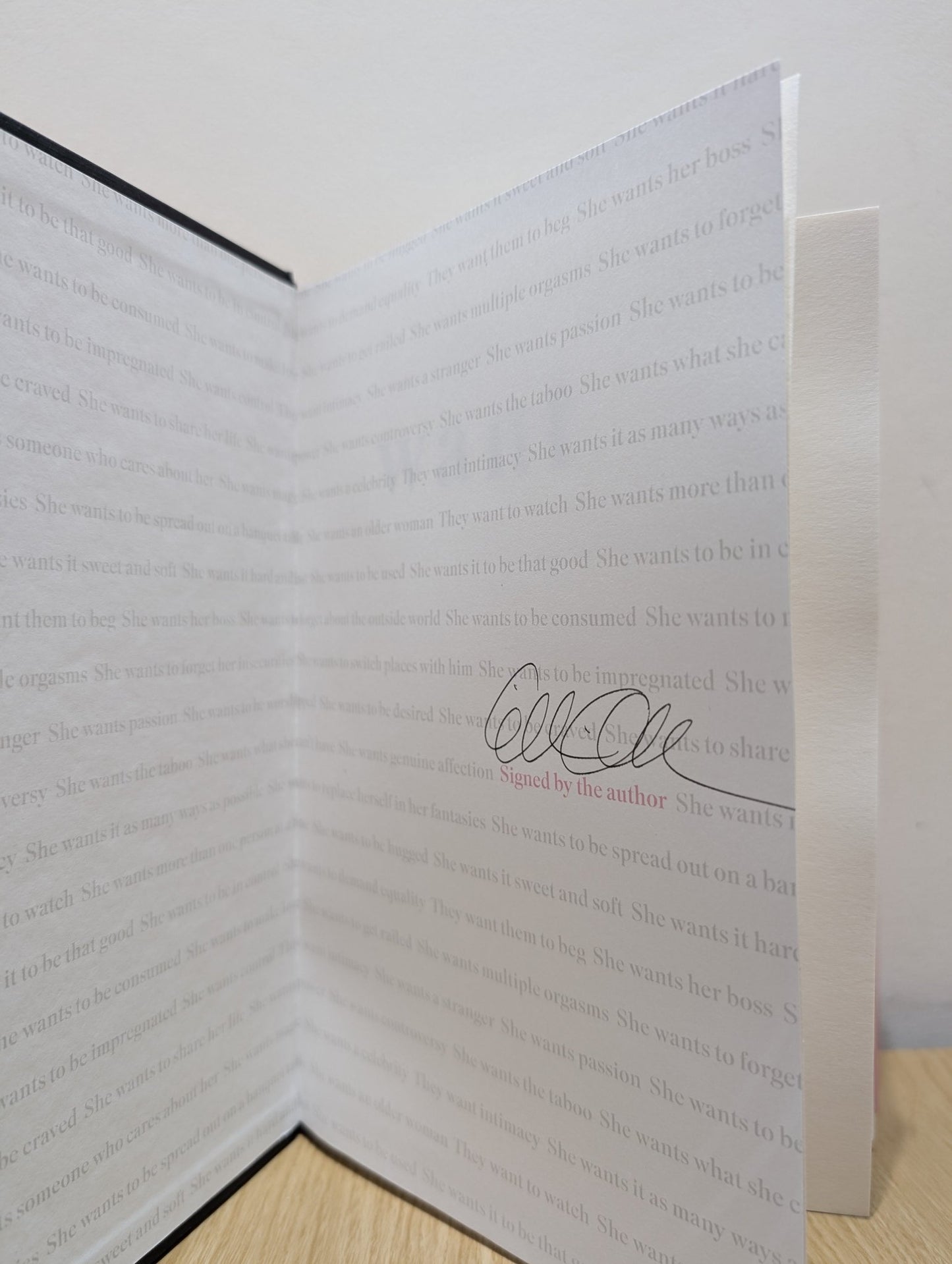 Want: Sexual Fantasies by Anonymous by Gillian Anderson (Signed First Edition) - Fialta Books