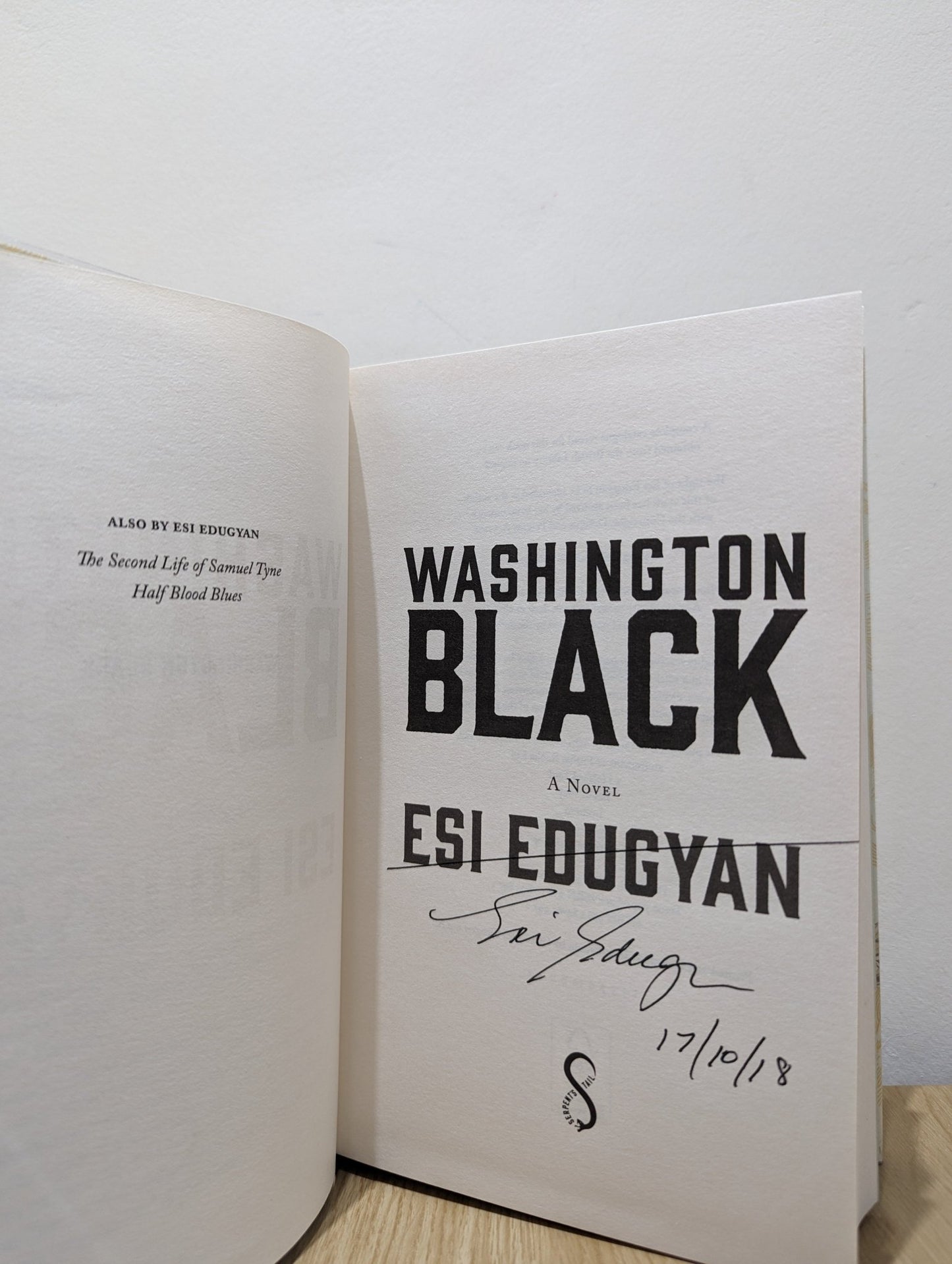 Washington Black by Esi Edugyan (Signed Dated First Edition) - Fialta Books