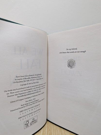 We All Fall Down by Rose Szabo (Signed First Edition with sprayed edges) - Fialta Books