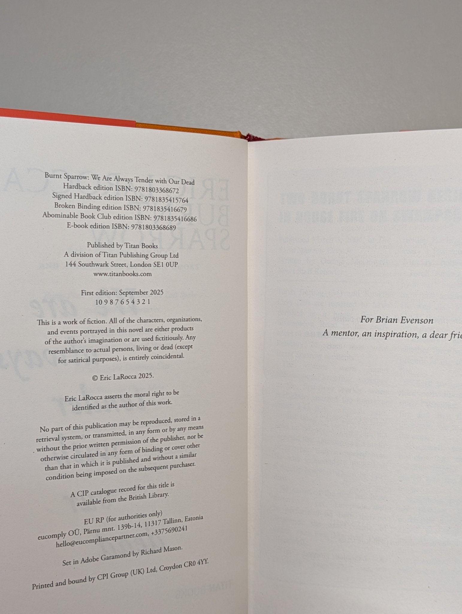 We Are Always Tender with Our Dead by Eric LaRocca (Signed First Edition) - Fialta Books