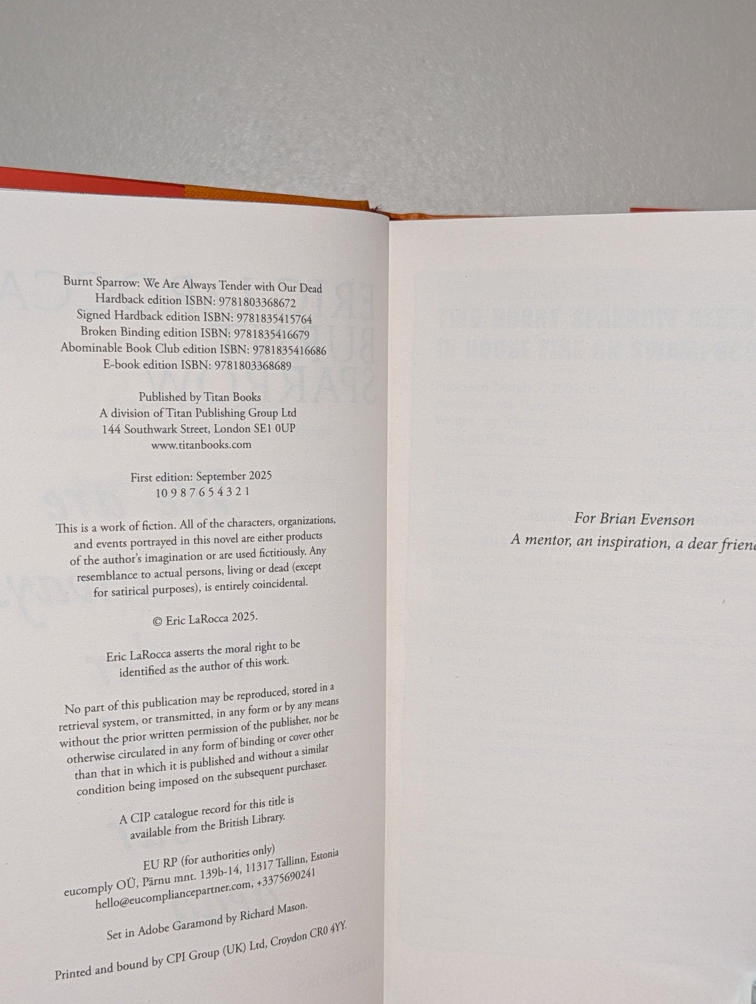 We Are Always Tender with Our Dead by Eric LaRocca (Signed with sprayed edges) - Fialta Books