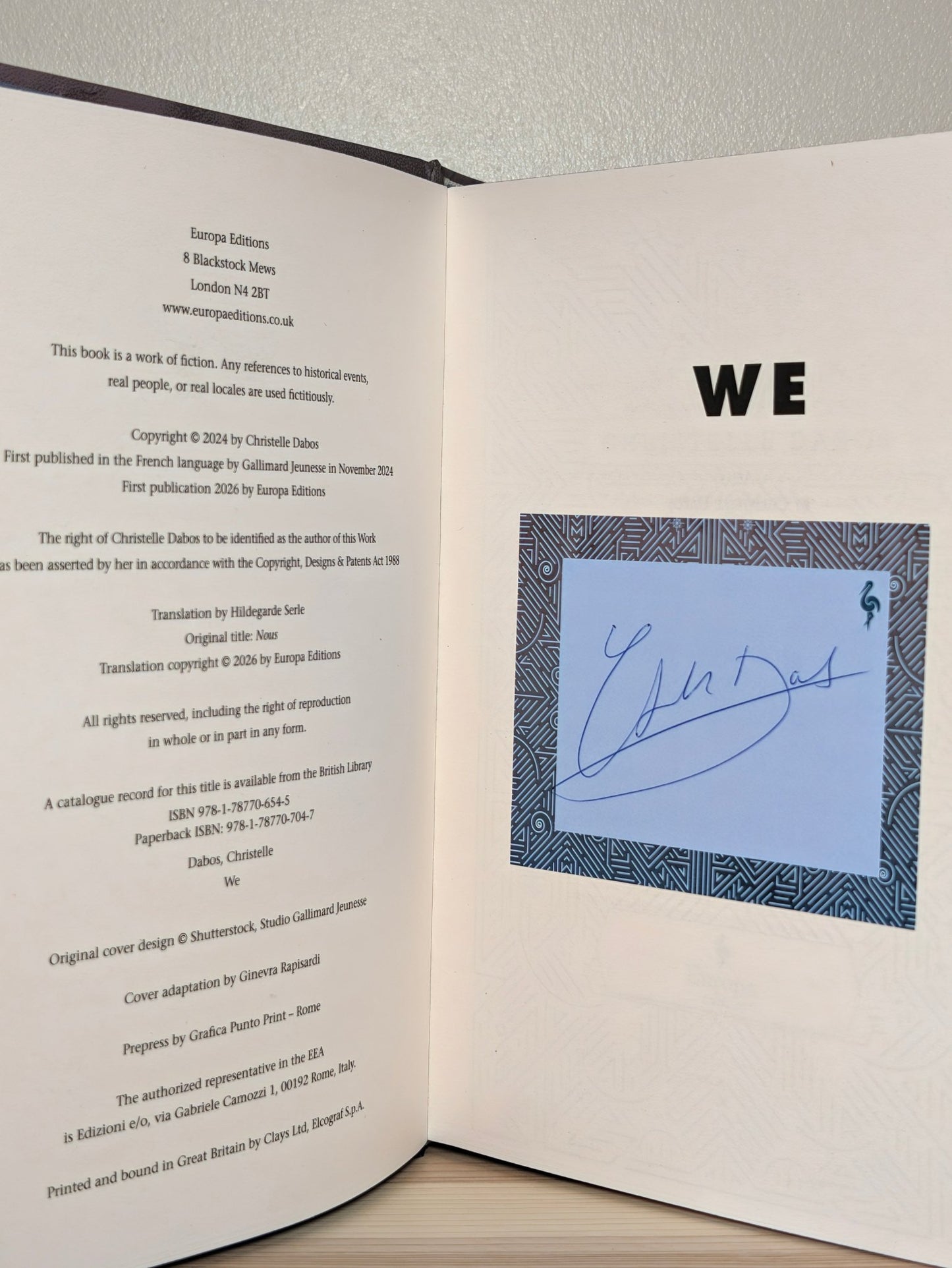 We by Christelle Dabos (Signed First Edition with sprayed edges) - Fialta Books