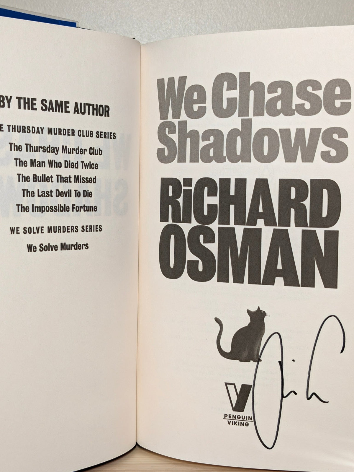 We Chase Shadows by Richard Osman (Signed to Title Page) - Fialta Books