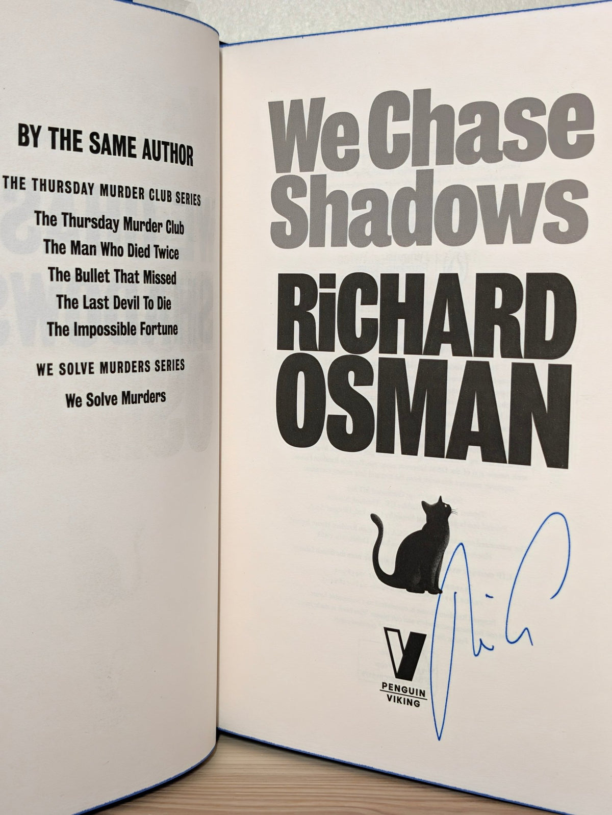 We Chase Shadows by Richard Osman (Signed with sprayed edges) - Fialta Books