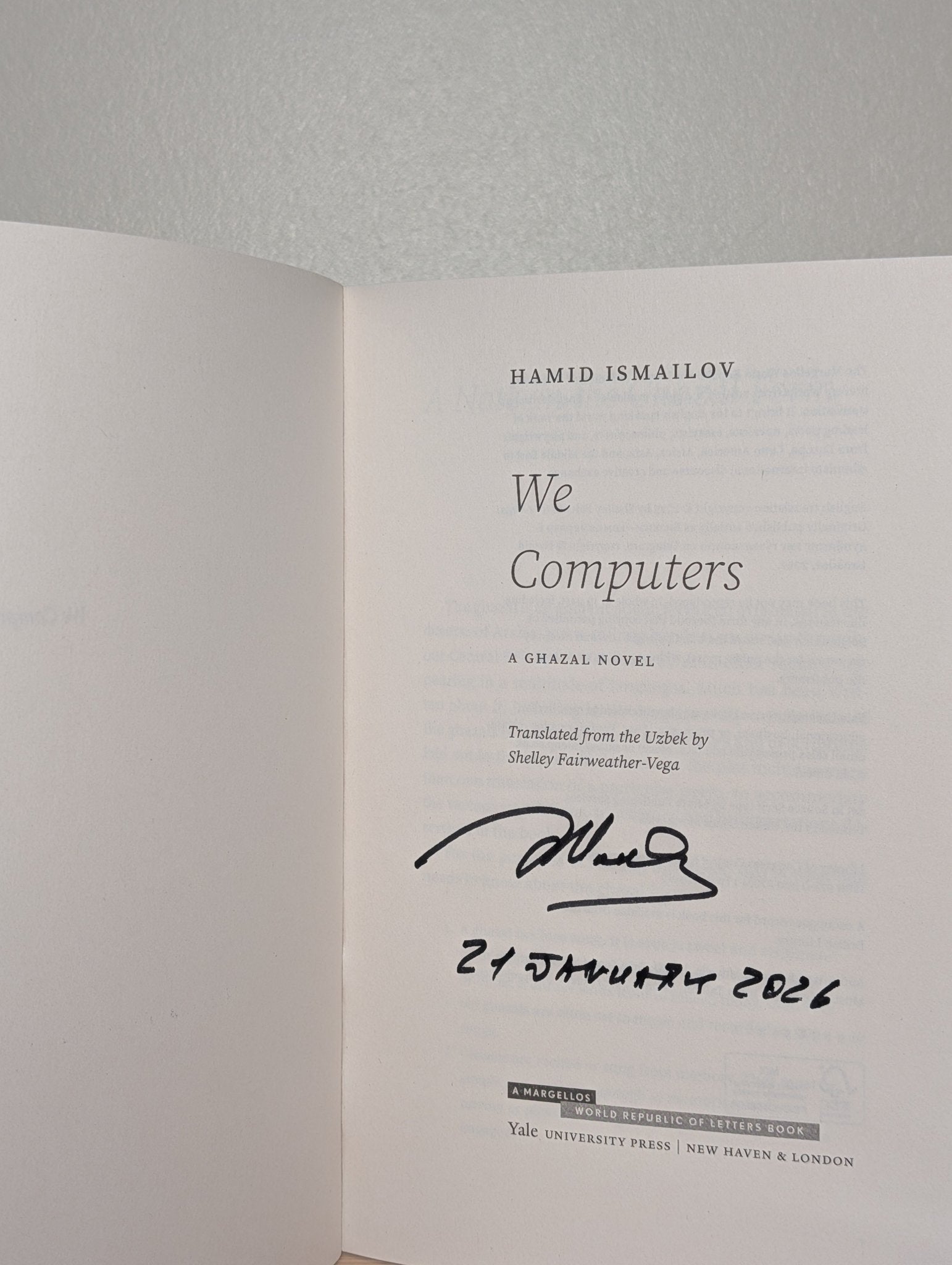 We Computers by Hamid Ismailov (Signed Dated First Edition) - Fialta Books