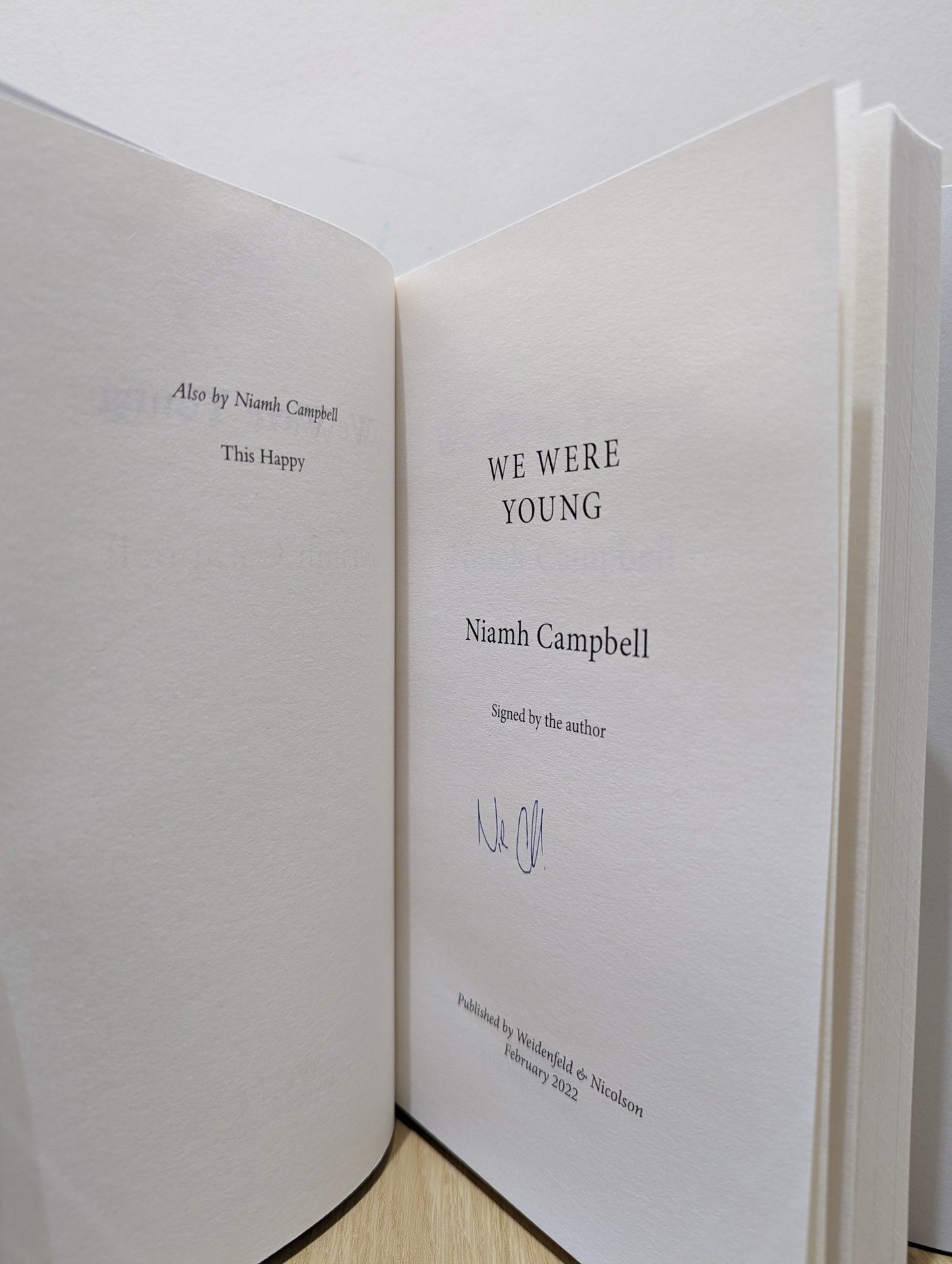 We Were Young by Niamh Campbell (Signed First Edition) - Fialta Books
