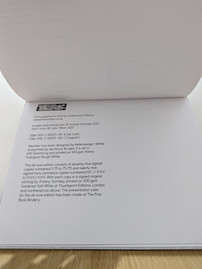 Weather by Colm Toibin Antony Gormley (Signed) - Fialta Books