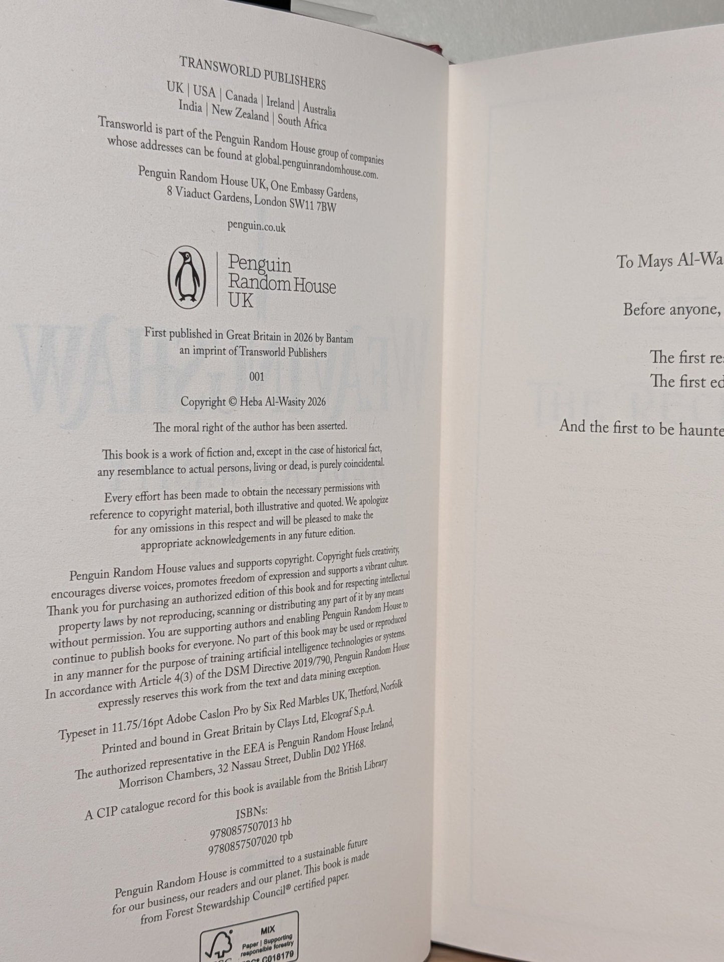 Weavingshaw by Heba Al - Wasity (Signed First Edition) - Fialta Books