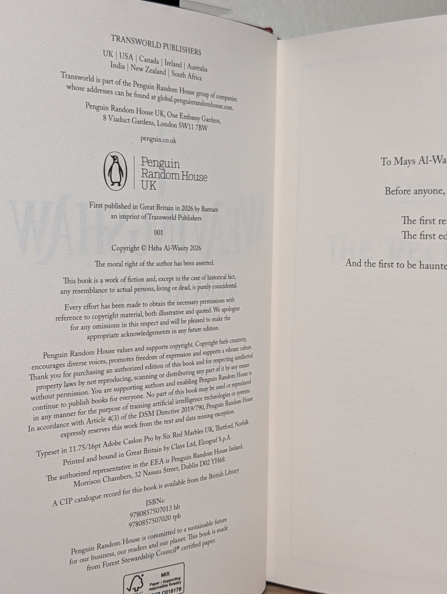 Weavingshaw by Heba Al - Wasity (Signed First Edition) - Fialta Books