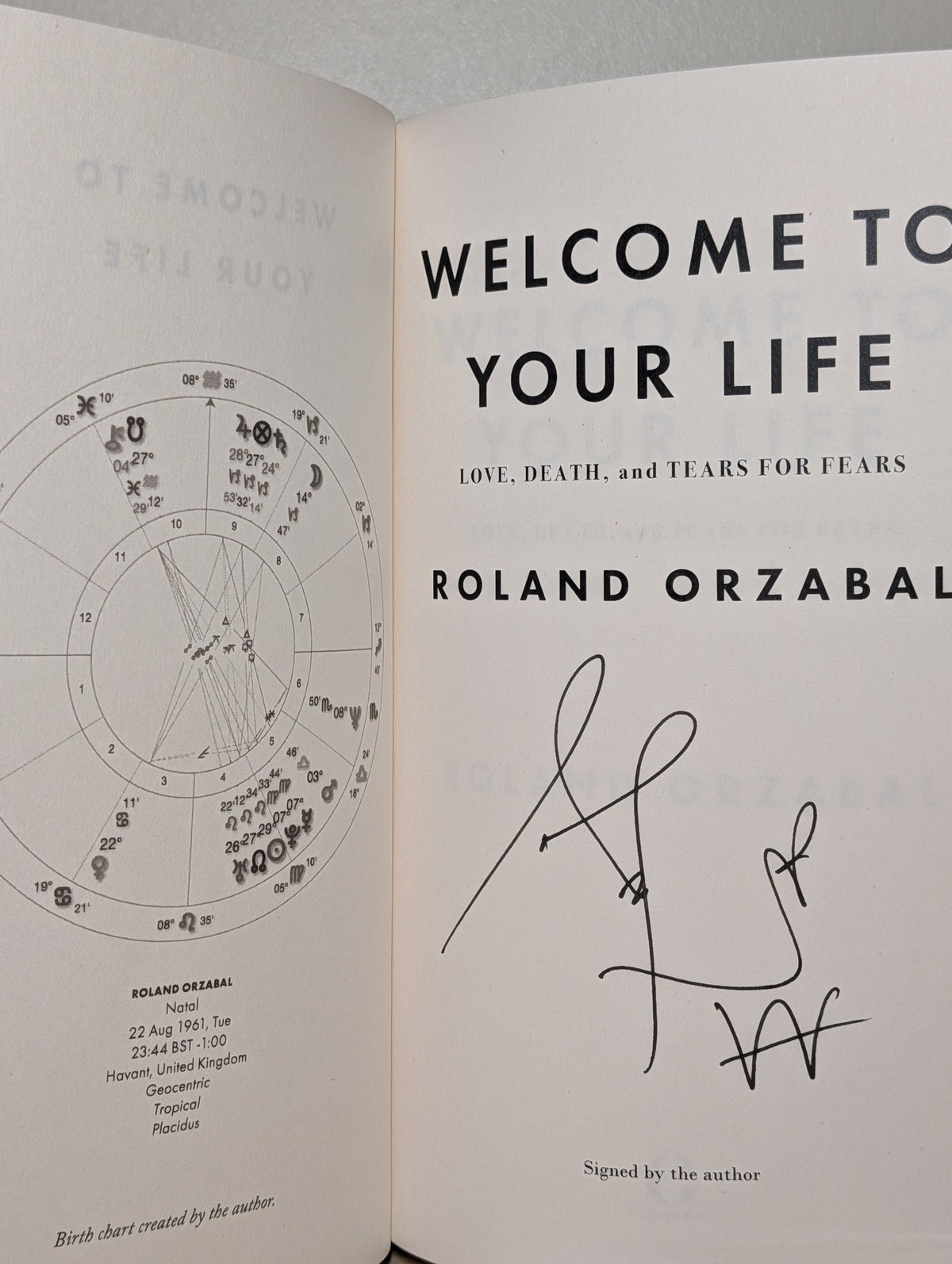 Welcome to Your Life by Roland Orzabal (Signed First Edition) - Fialta Books