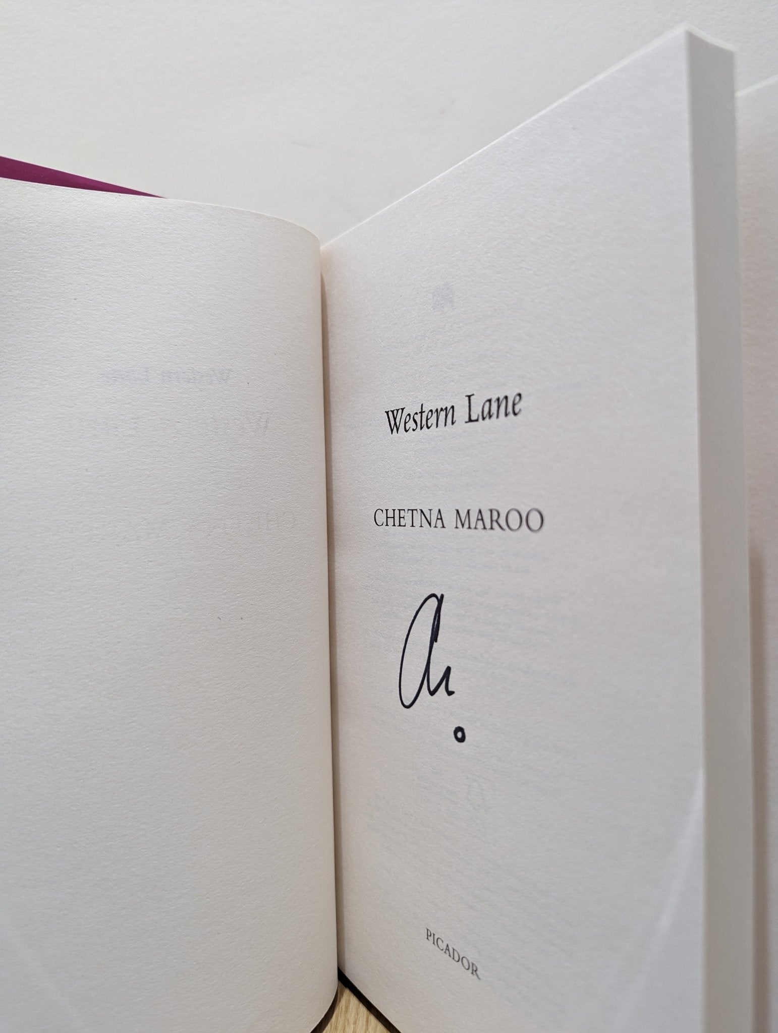 Western Lane by Chetna Maroo (Signed First Edition) - Fialta Books